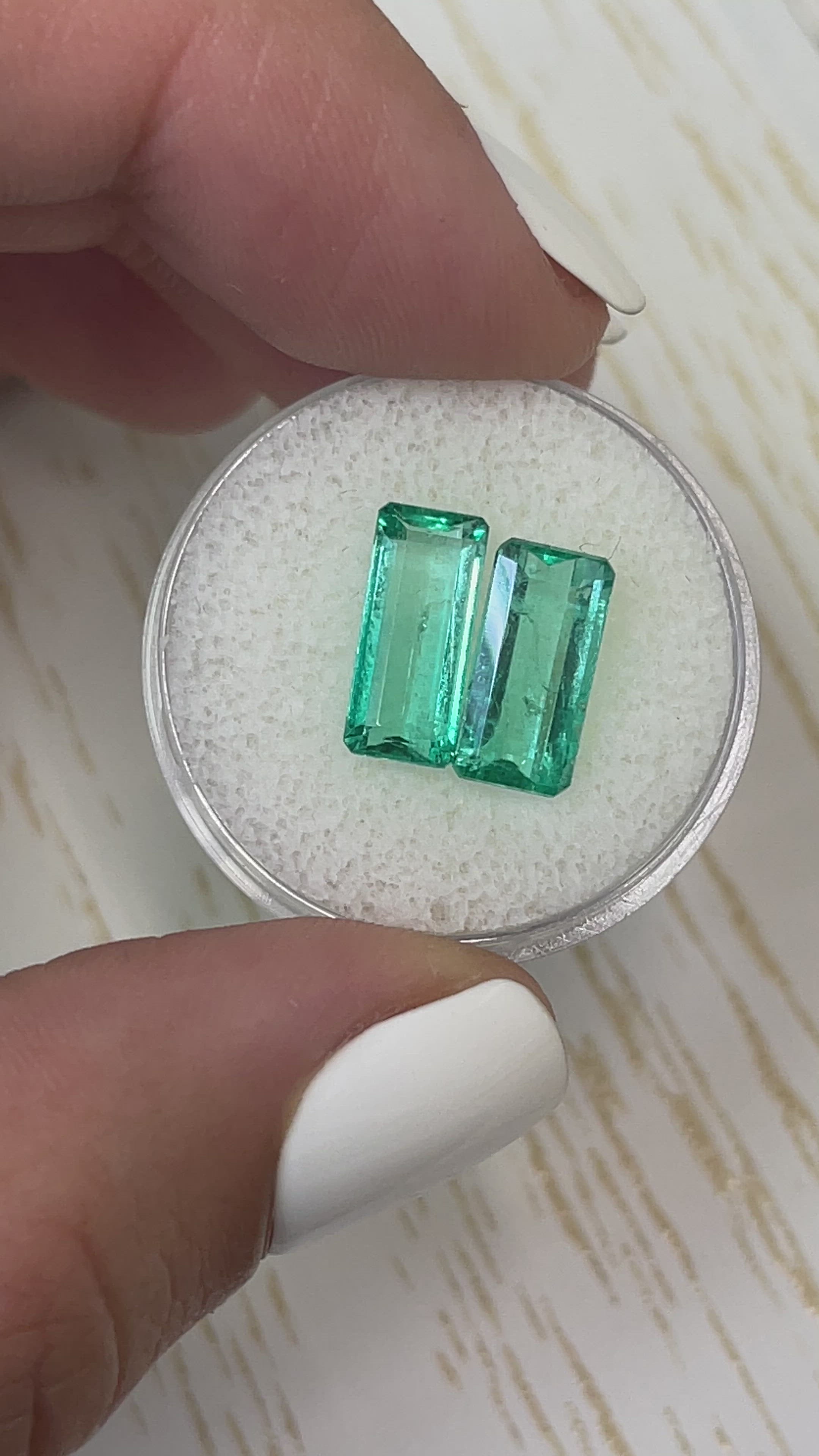 4.63tcw 12x6 Matching Loose Colombian Emeralds-Emerald Cut