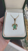 4.32 Carat 14K White Gold Emerald Sea Turtle Nautical Pendant Necklace