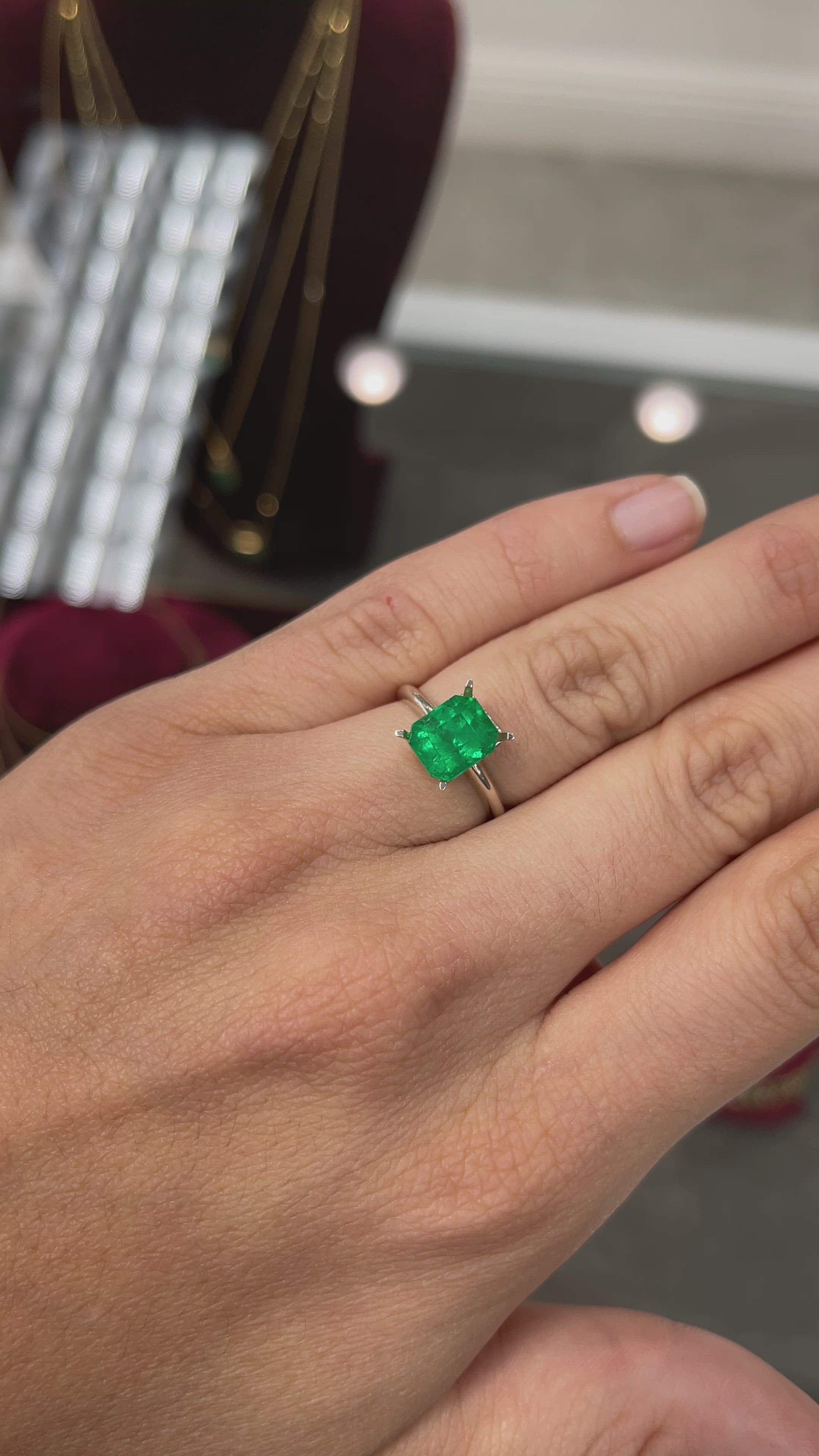 Natural Loose Colombian Emerald-Emerald Cut video