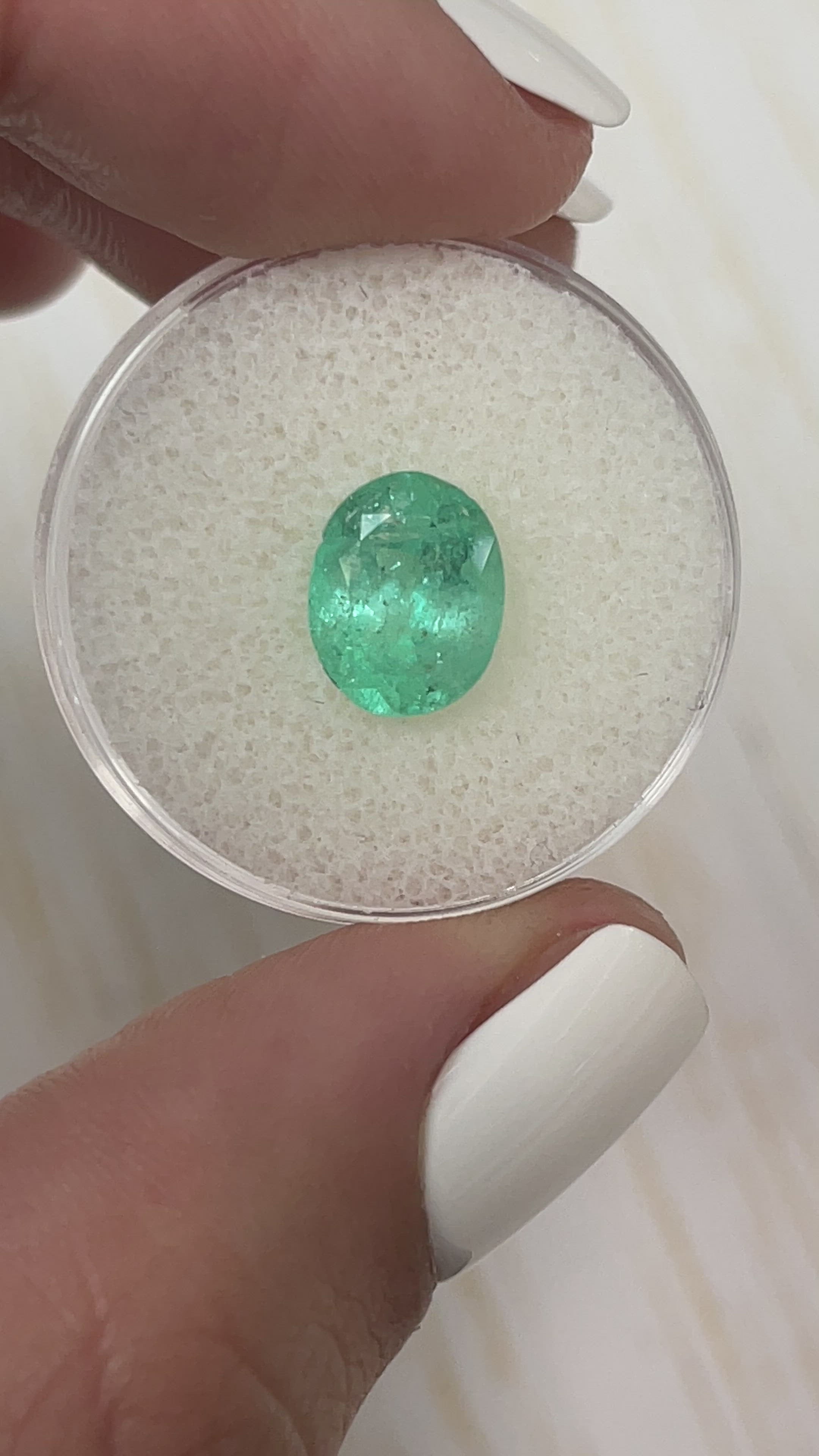 2.52 Carat 10x8 Earthy Bluish Green Natural Loose Colombian Emerald-Oval Cut