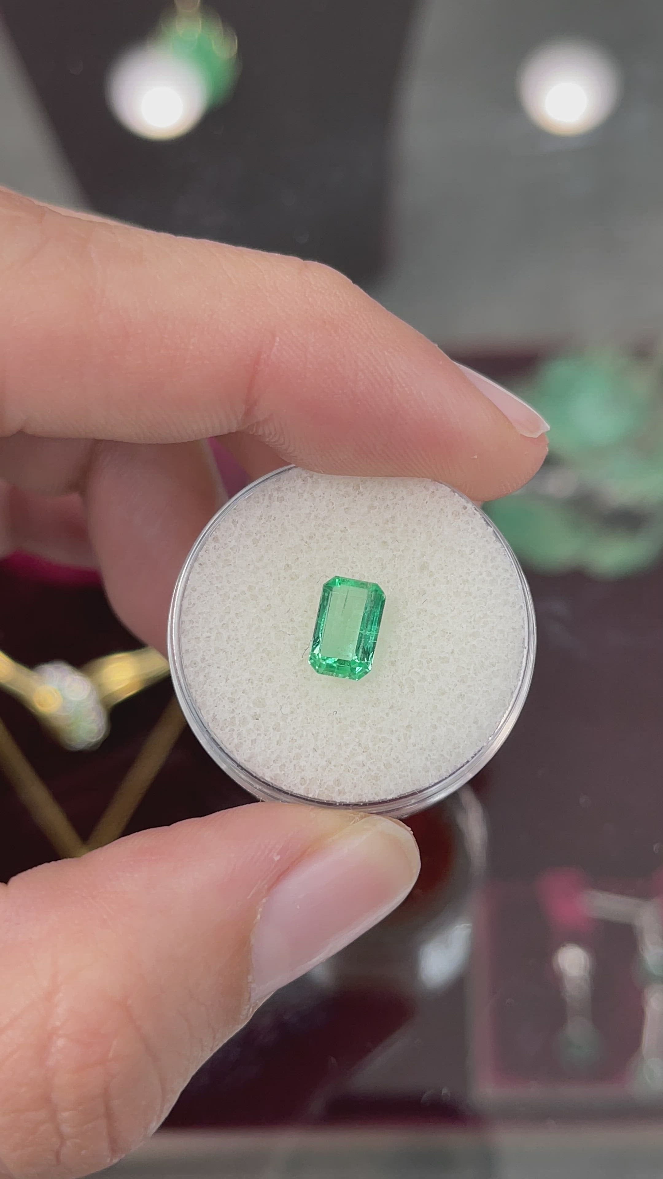 1.16 Carat VS Clarity Green Natural Loose Colombian Emerald-Emerald Cut