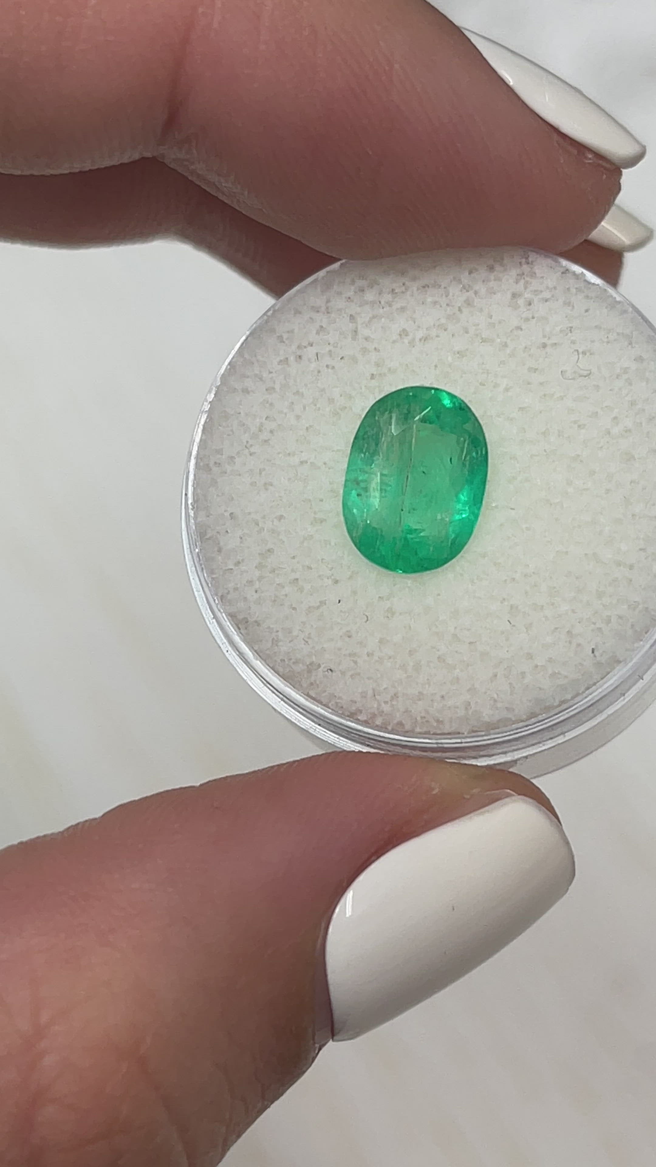 2.19 Carat 10x7 Green Natural Loose Colombian Emerald-Oval Cut