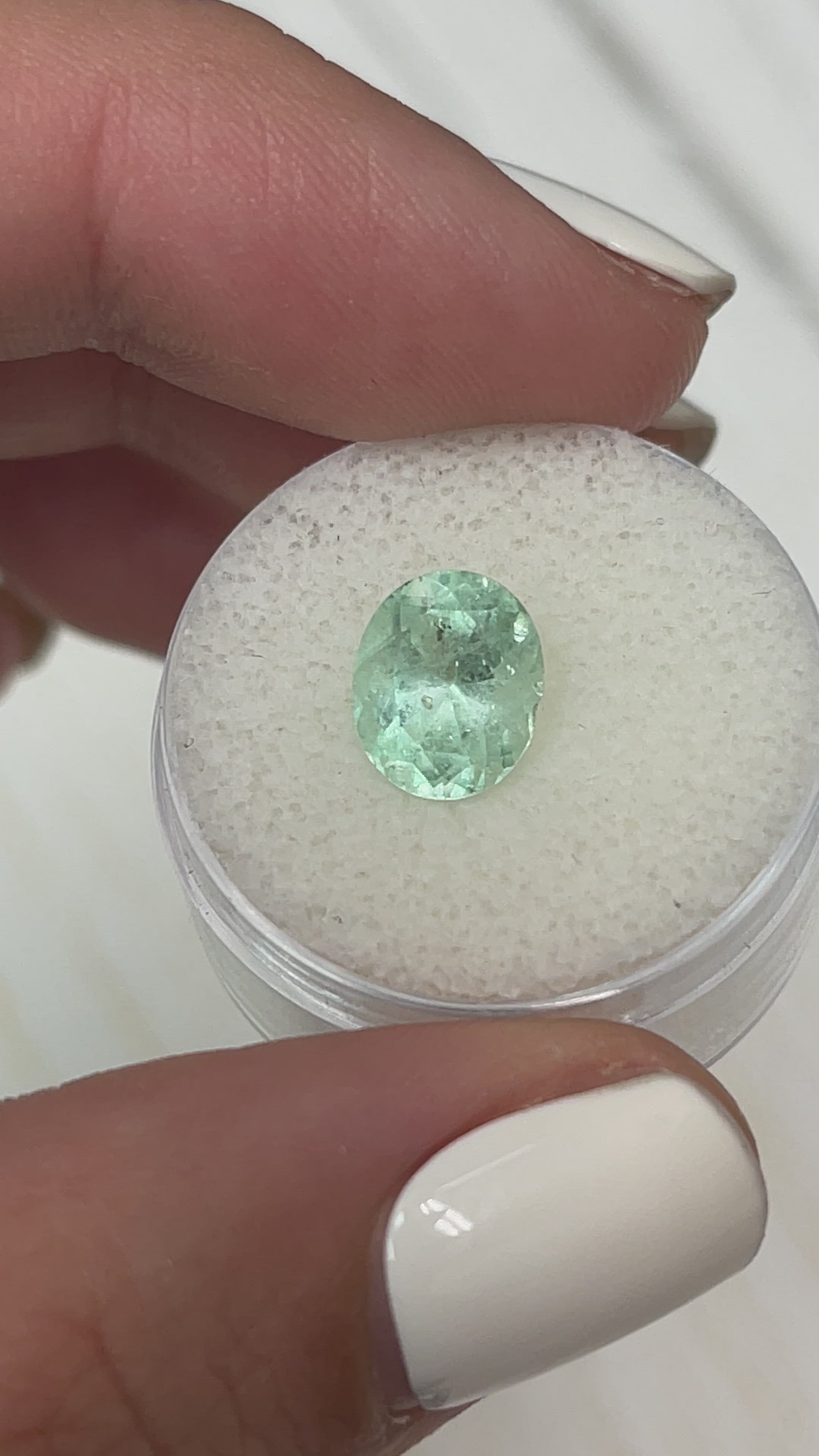 2.36 Carat Chunky Sea Foam Green Natural Loose Colombian Emerald-Oval Cut