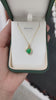 2.0ct 14K Kanji Shaped Colombian Emerald-Round Cut Solitaire Pendant Necklace