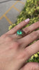 4.10 Carat 18K Gold Double Gold Frame Vivid Green Heart Colombian Emerald Solitaire Statement Ring