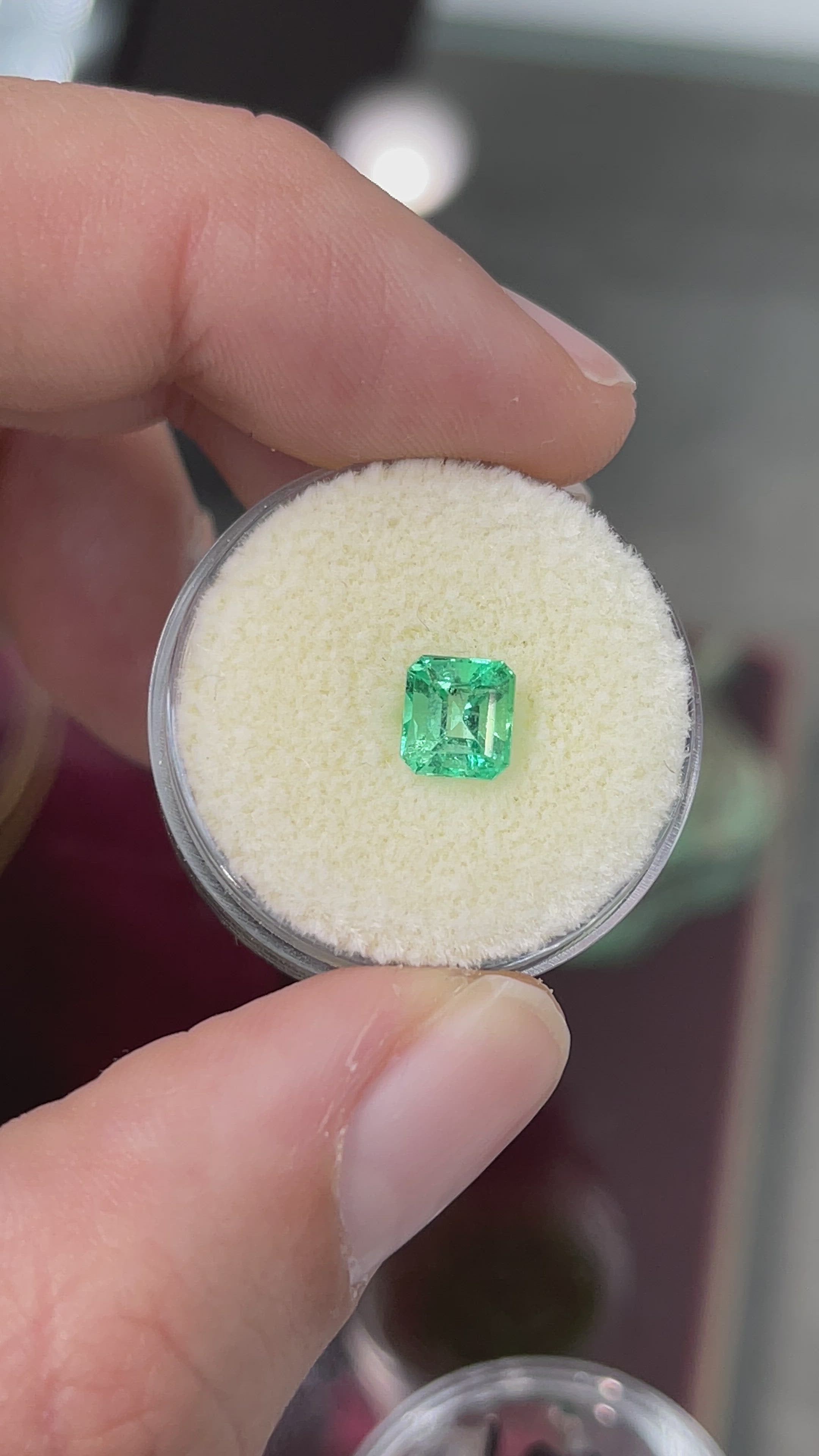 1.08 Carats Natural Loose Gemstones Emerald Cut Emerald 6.2x5.8MM video