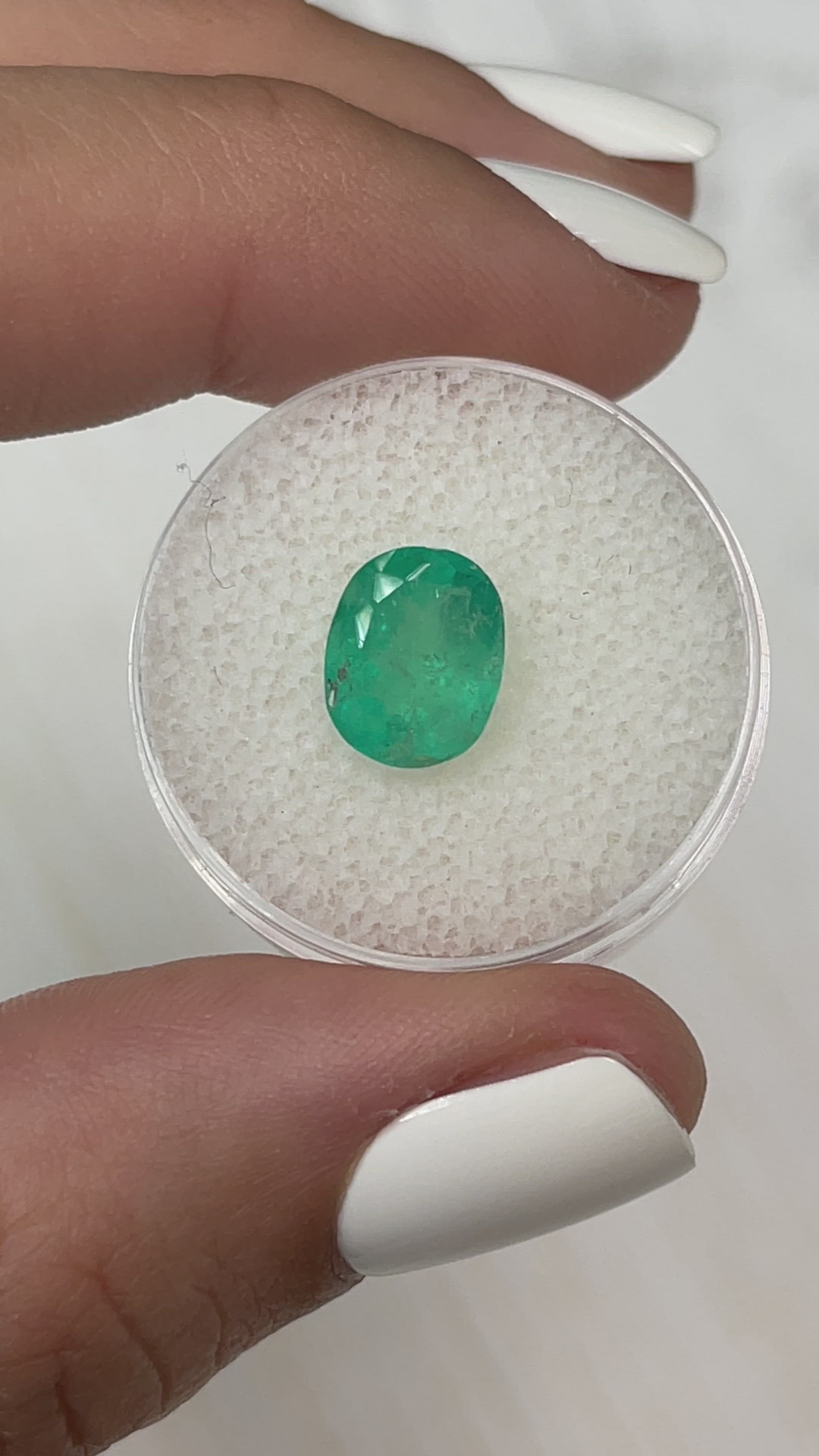 2.48 Carat 10x8 Medium Green Natural Loose Colombian Emerald-Oval Cut