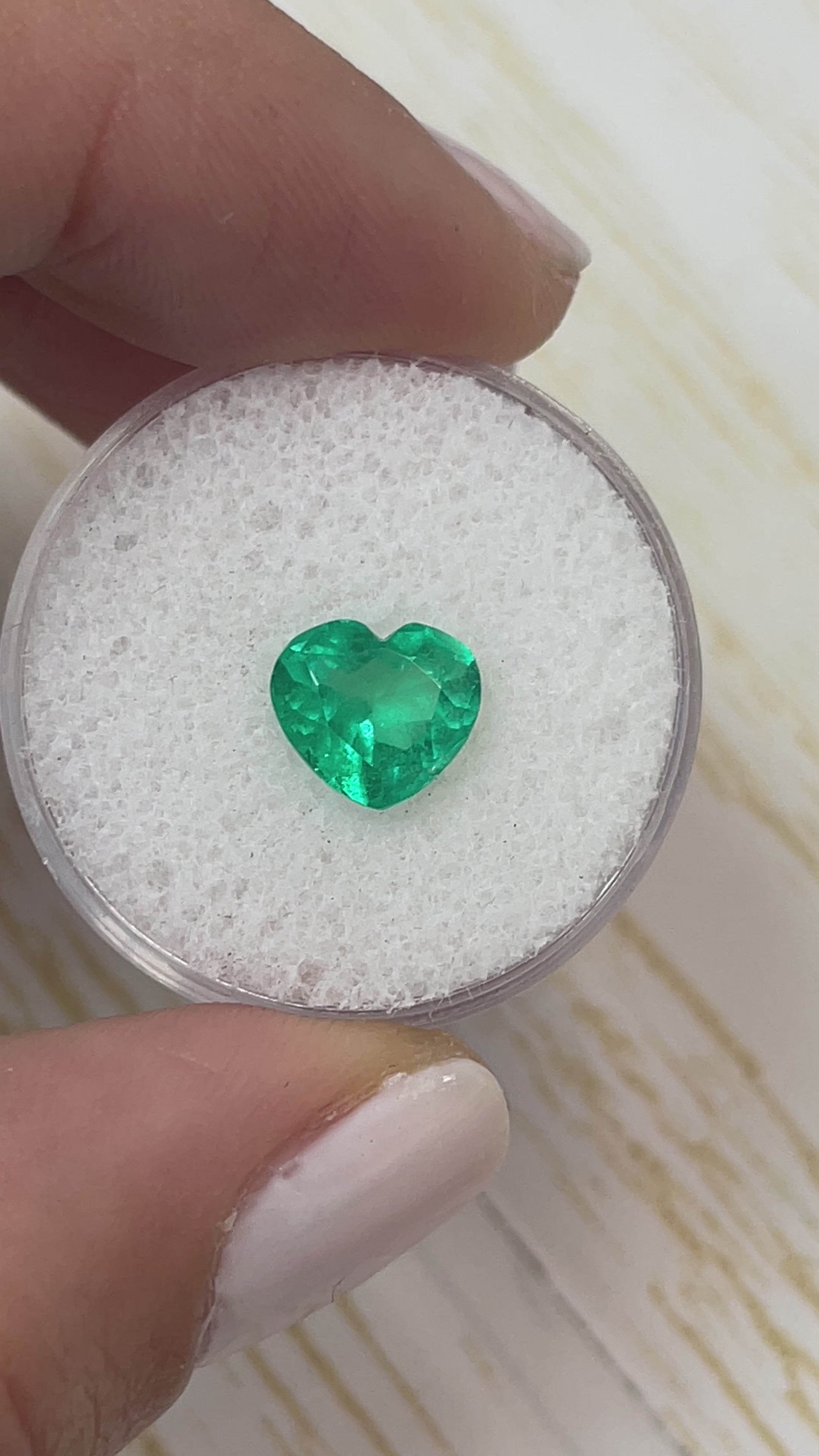 1.94 Carat 8x9 Bubbly Green Natural Loose Colombian Emerald-Heart Cut Ring