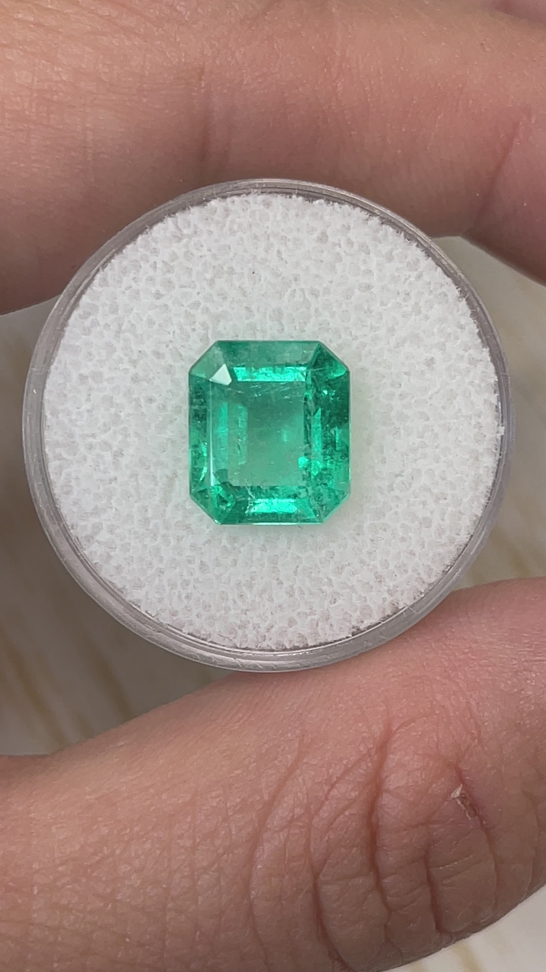 4.17 Carat 11x9 Bluish Green Natural Loose Colombian Emerald-Classic Emerald Cut