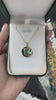 1.80ct 14K Emerald Cut Bold Signet Bezel Round Coin Pendant May Birthstone Necklaces