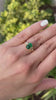 3.05tcw 18K Gold Three Stone Vintage Emerald & Trillion Cut Diamond Ring