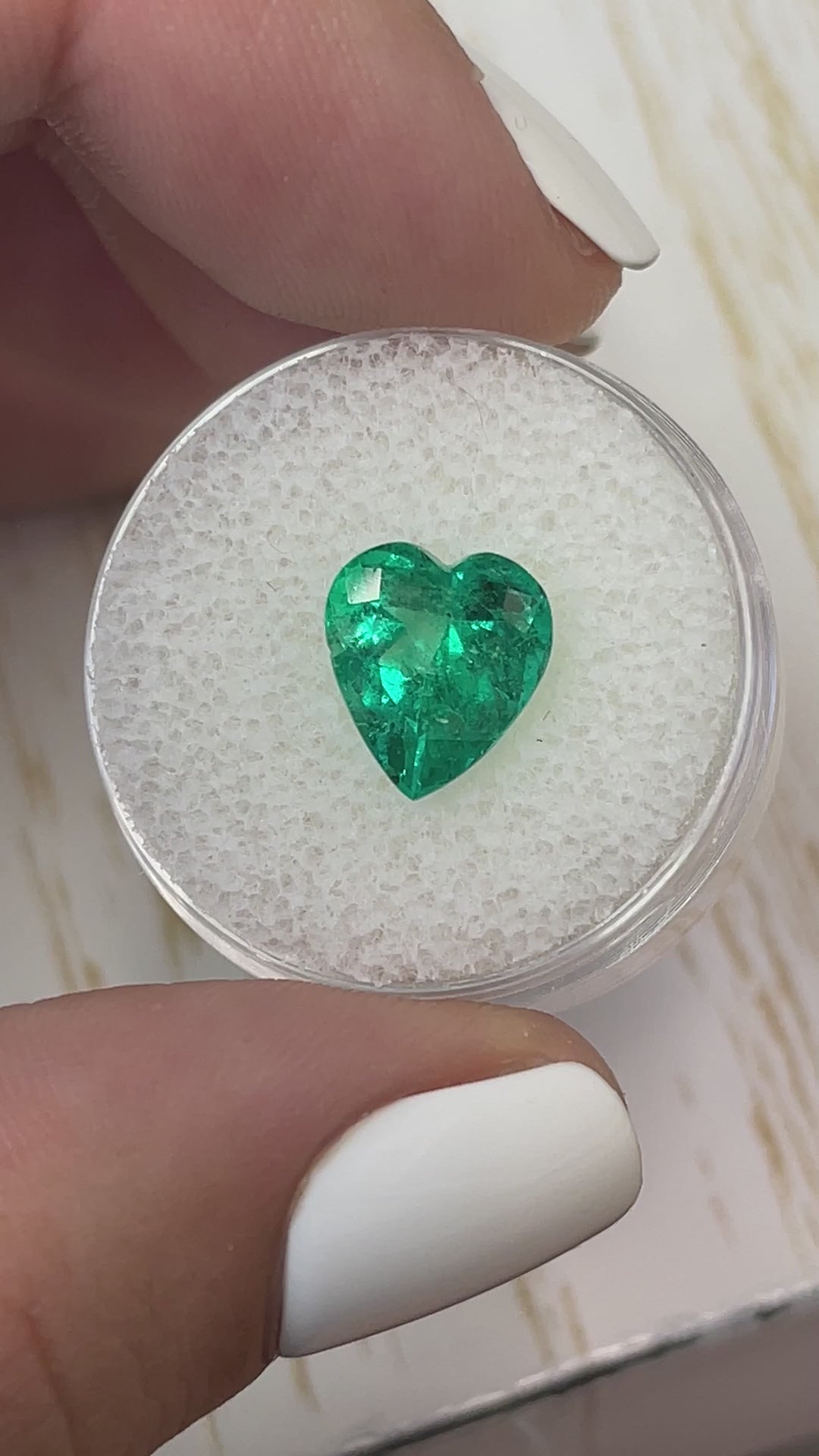 3.22 Carat Bluish Green Natural Loose Colombian Emerald-Heart Cut