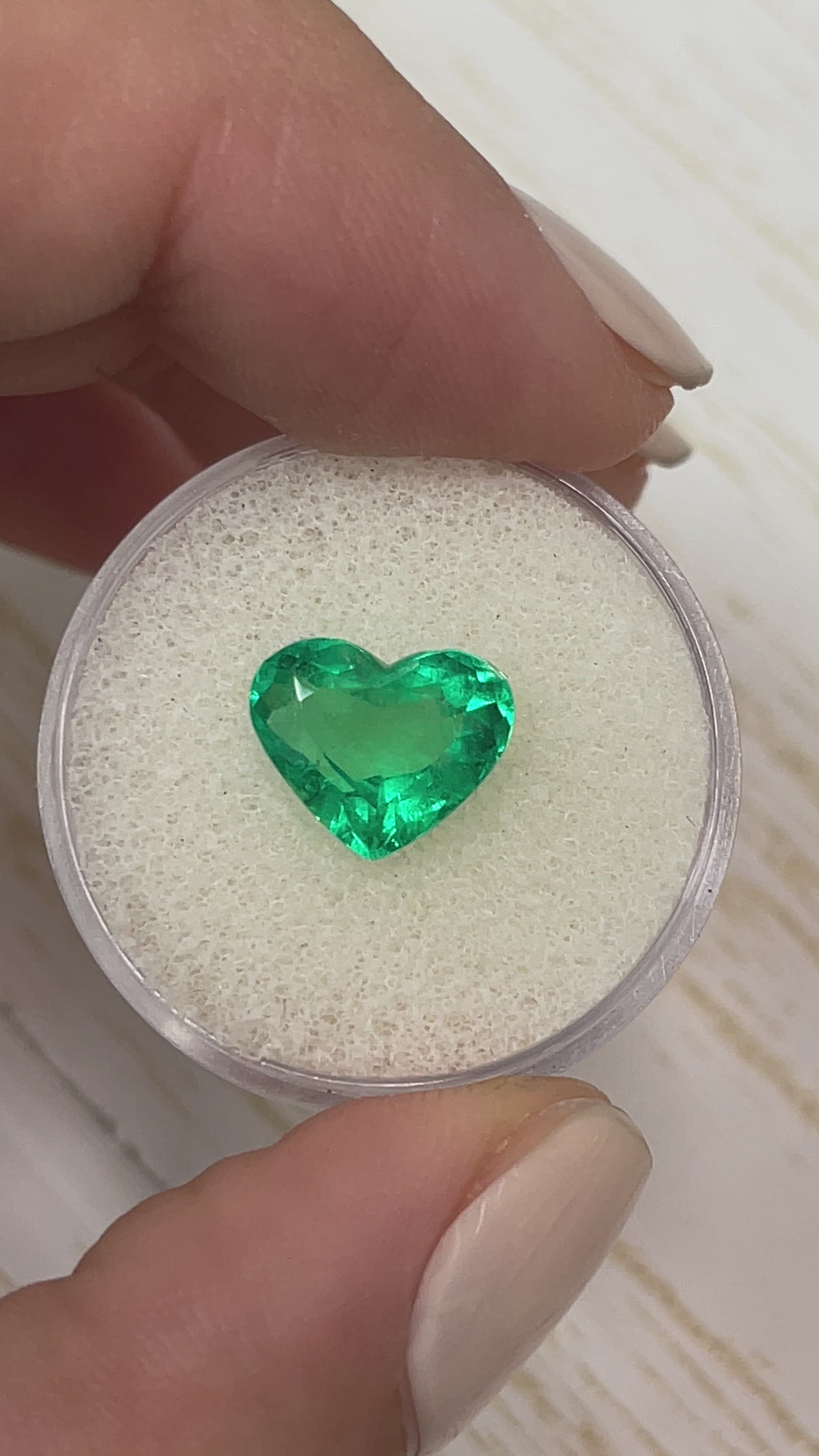 2.99 Carat Vivacious Green Natural Loose Colombian Emerald-Heart Cut