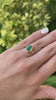 2.40ct 14k Dark Forest Green Pear Teardrop Emerald Bezel Solitaire Engagement Ring