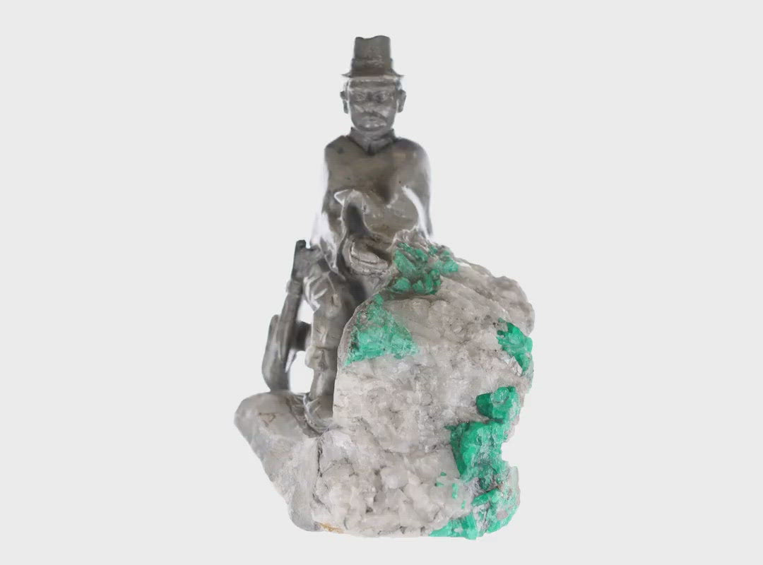 Colombian Emerald Camper Rough Crystal Sculpture