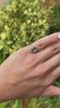 1.38tcw 14K Natural Medium Dark Bluish-Green Emerald & Brilliant Round Cut Diamond 3 Stone Ring