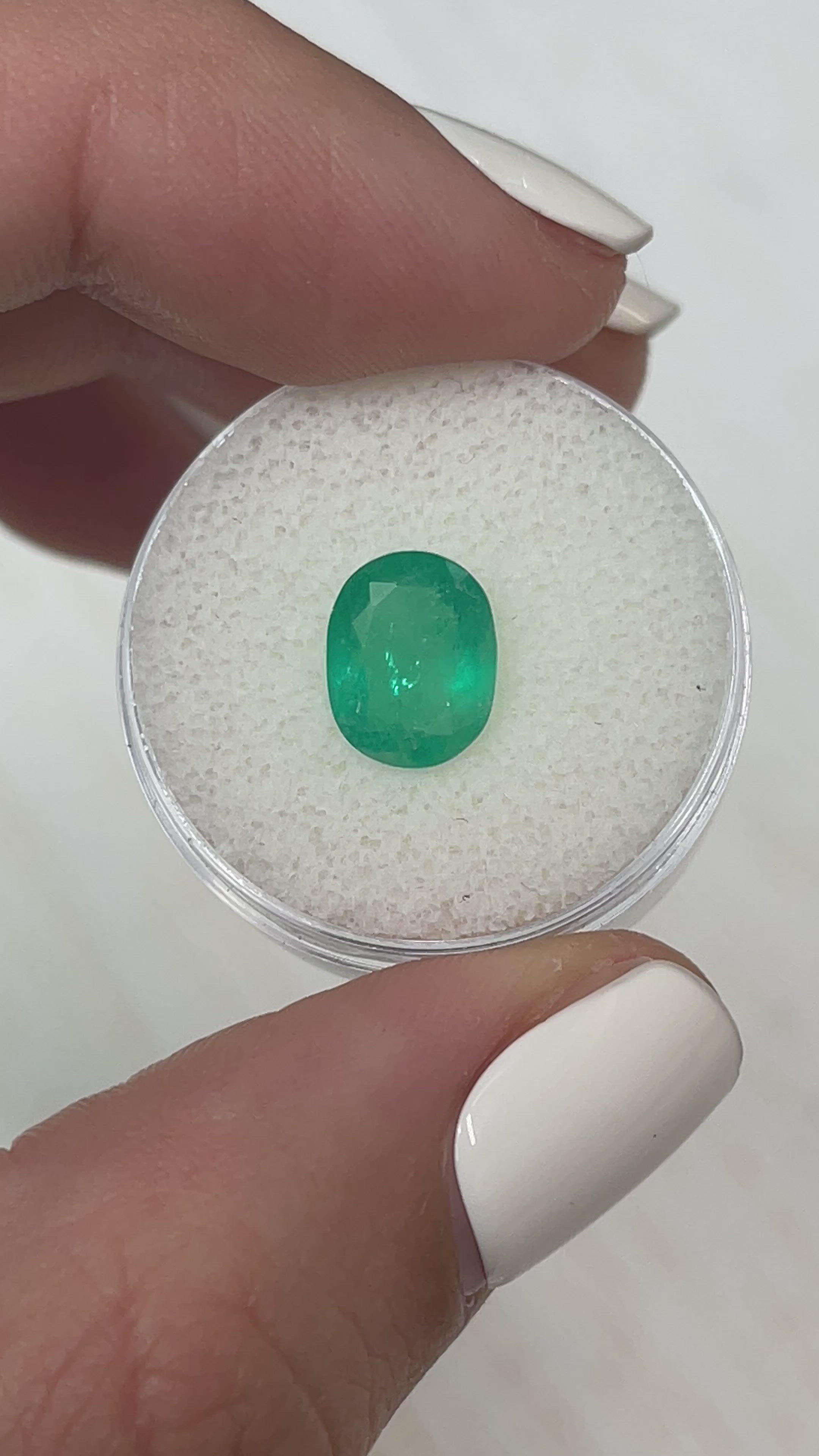 2.11 Carat 10x8 Medium Bluish Green Natural Loose Colombian Emerald-Oval Cut