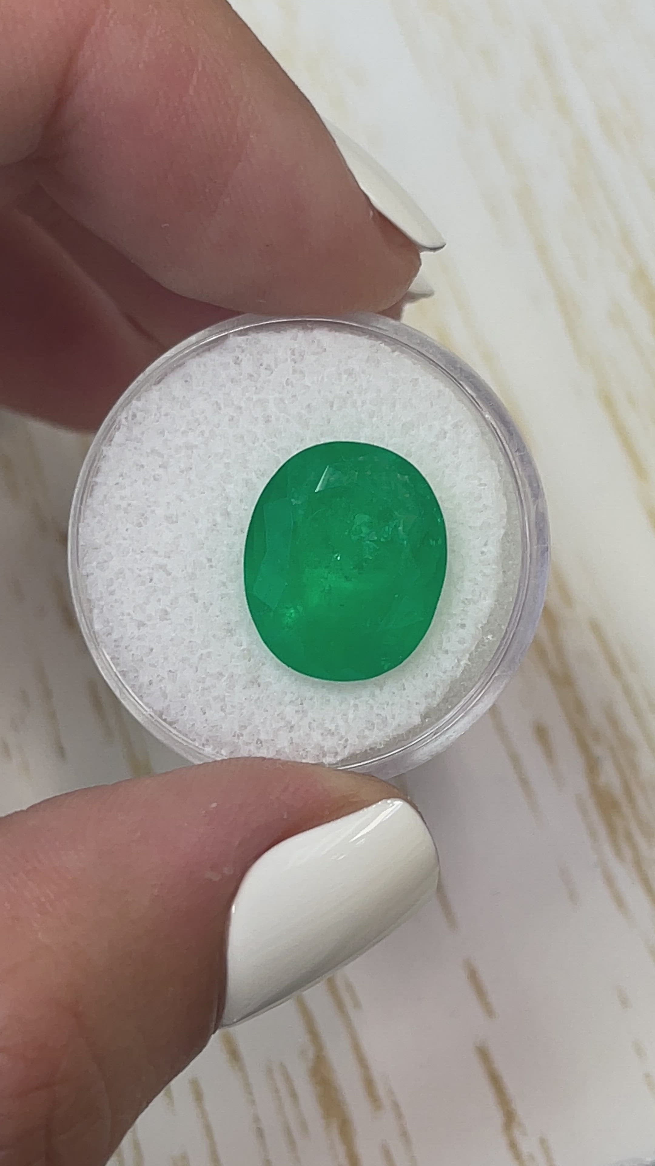 8.29 Carat 14x12 Deep Green Natural Loose Colombian Emerald-Oval Cut