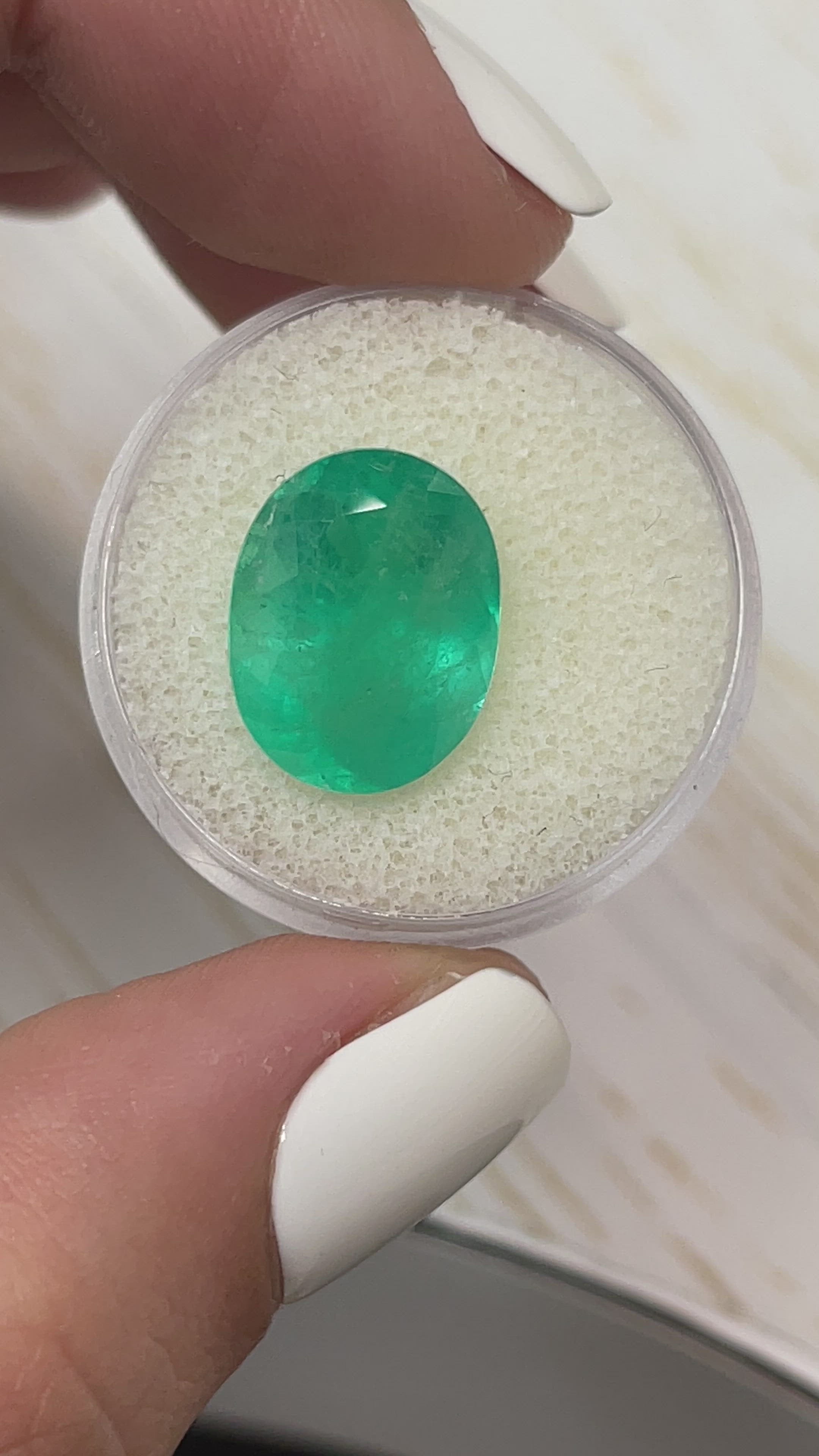 8.10 Carat Medium Bluish Green Natural Loose Colombian Emerald-Oval Cut