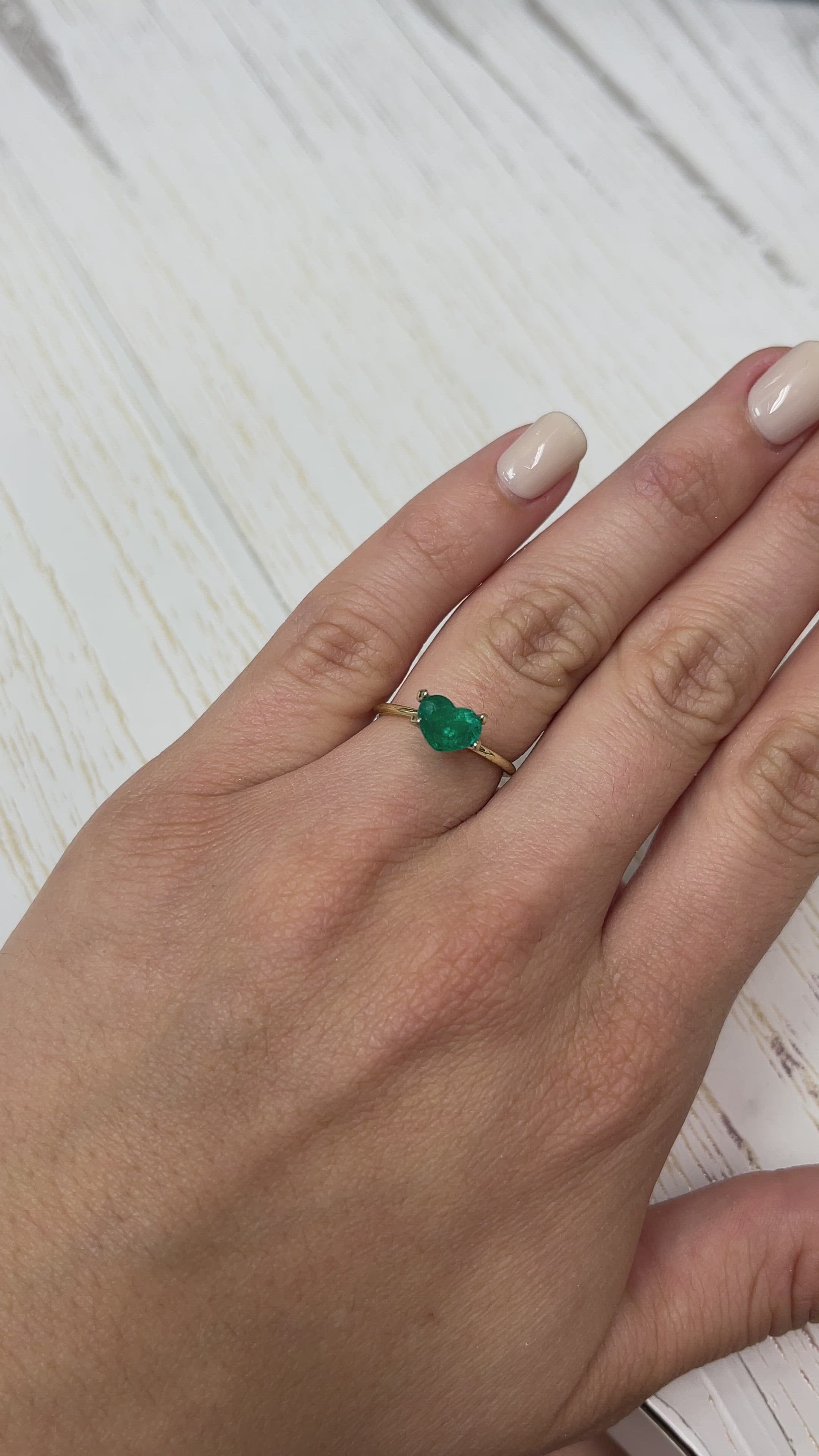 1.16 Carat Intense Muzo Green Natural Loose Emerald-Heart Cut Ring