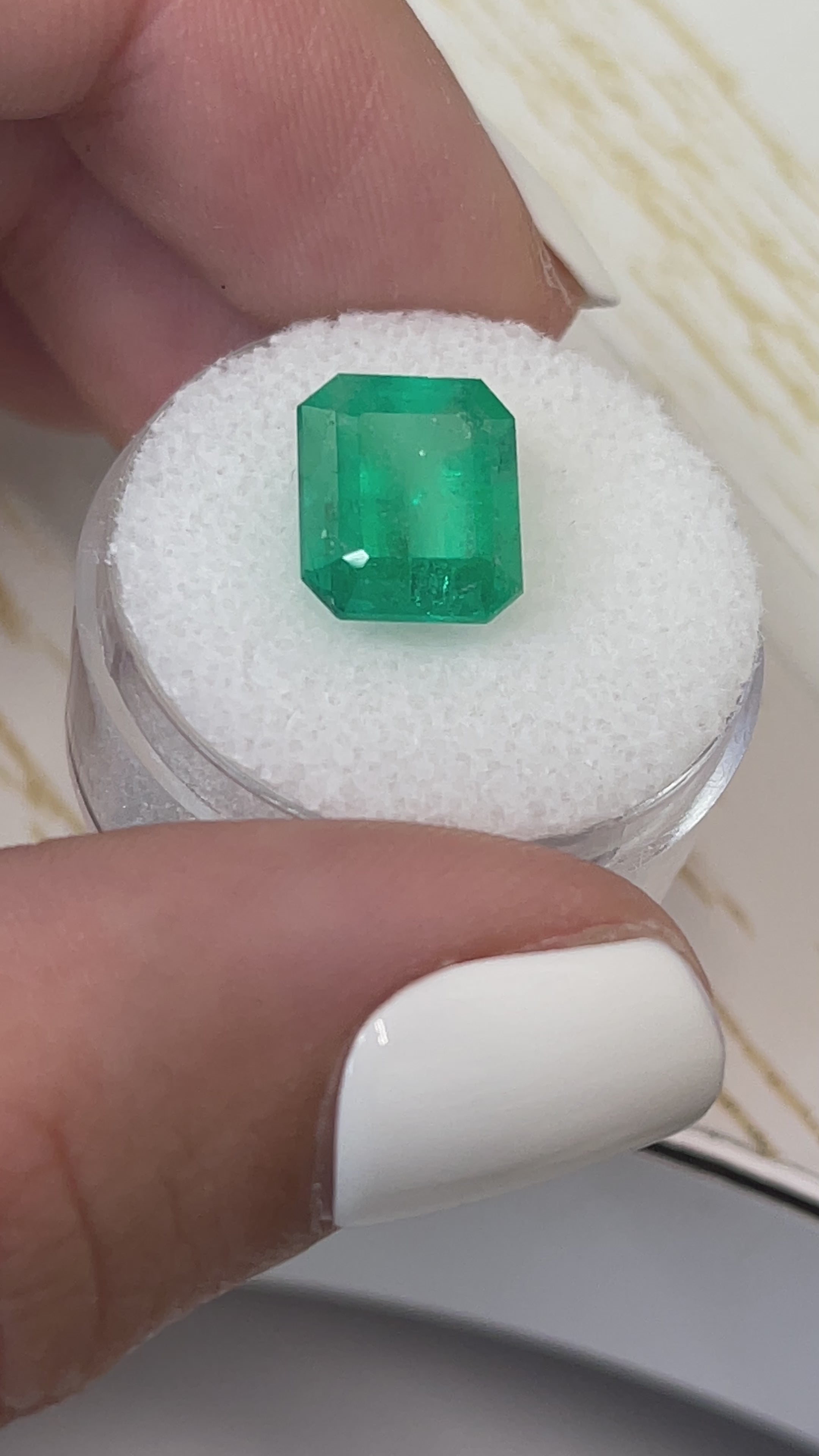 4.50 Carat 11x9 Medium Muzo Green Natural Loose Colombian Emerald-Classic Emerald Cut