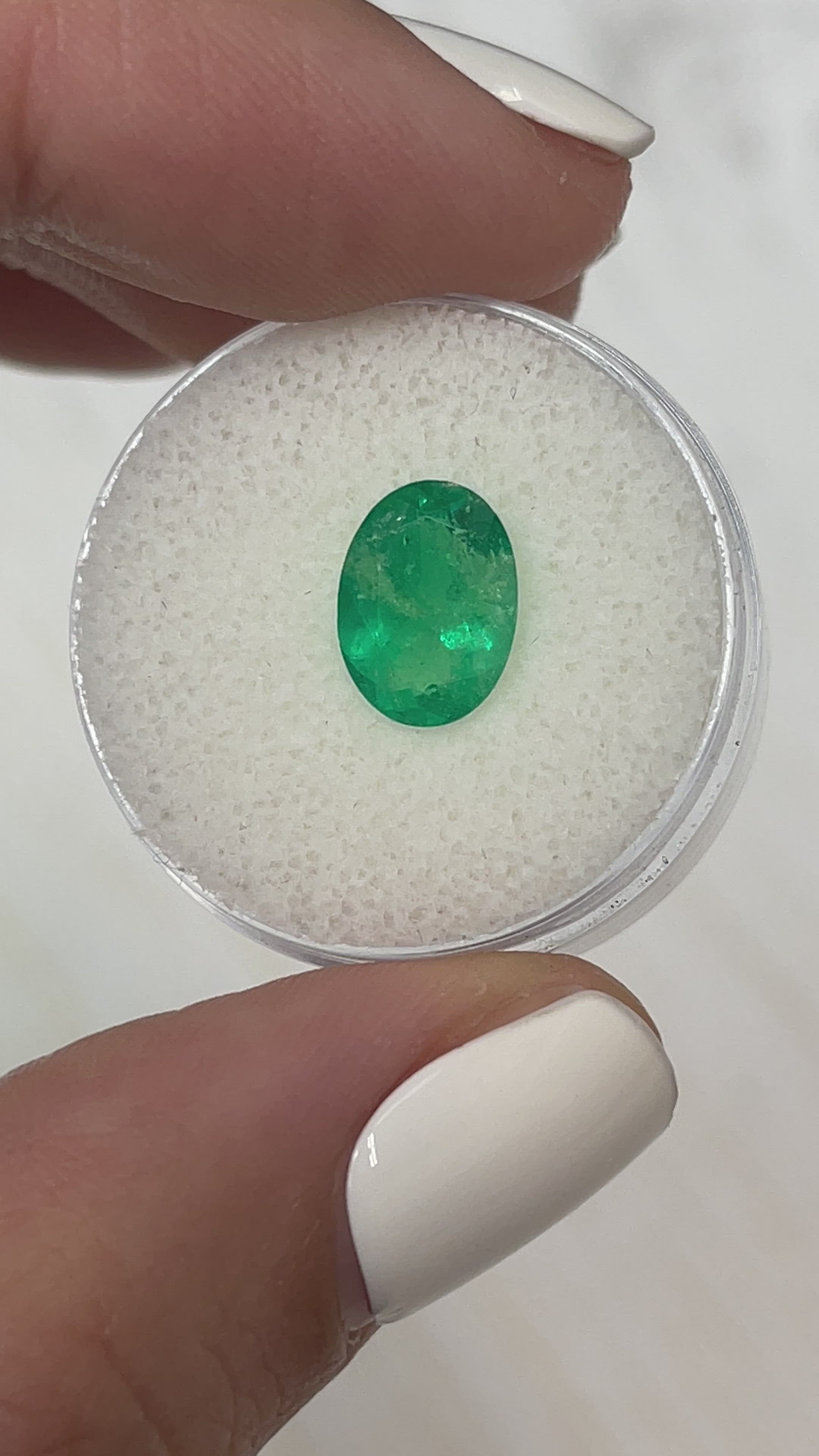 1.94 Carat 10x7.5 Green Natural Loose Colombian Emerald-Oval Cut