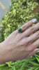 6.63ct 14K Deep Sea Bluish-Green Large Natural Emerald-Asscher Cut Solitaire Gold Ring