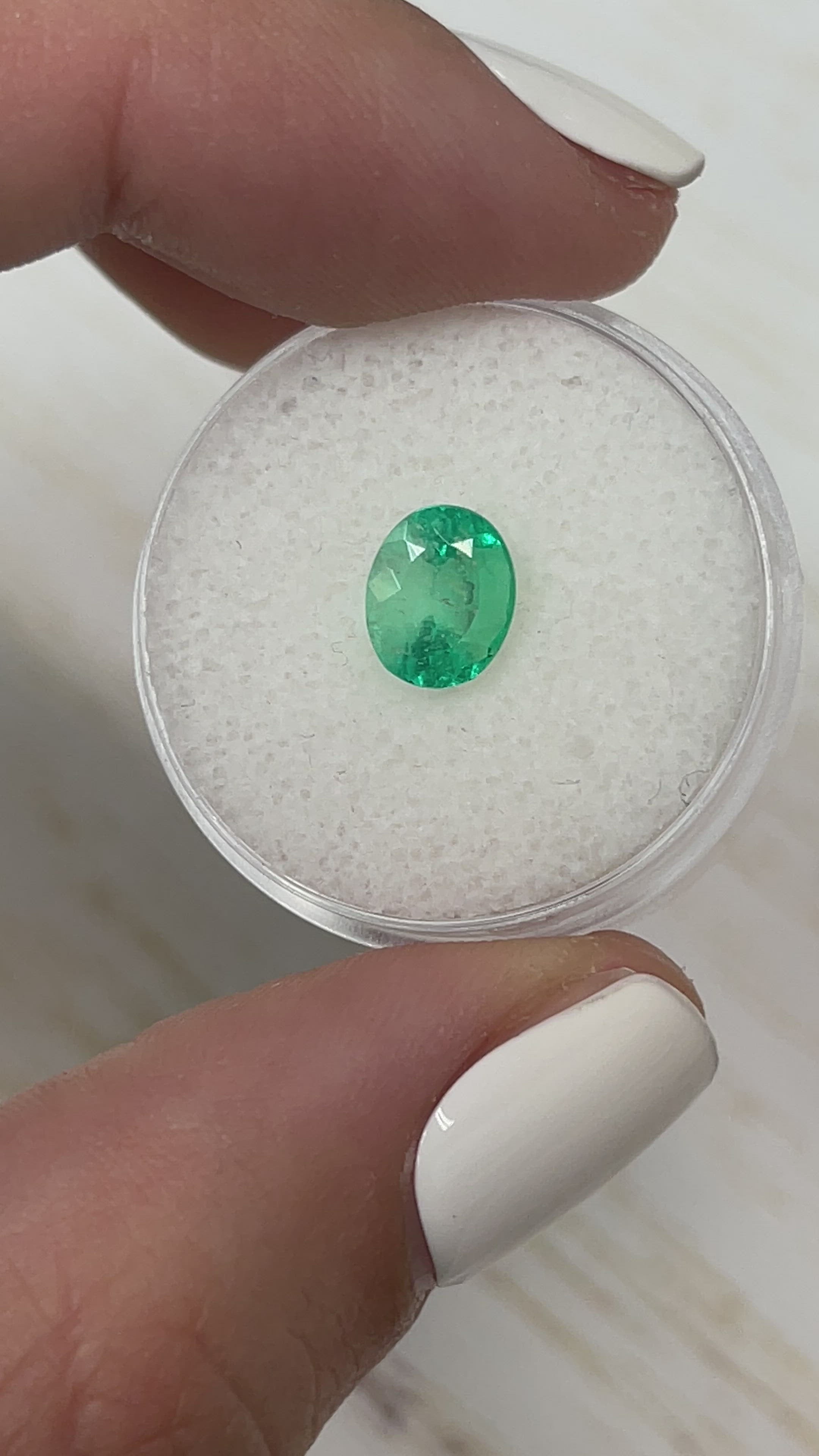 1.55 Carat Light Spring Green Natural Loose Colombian Emerald-Oval Cut