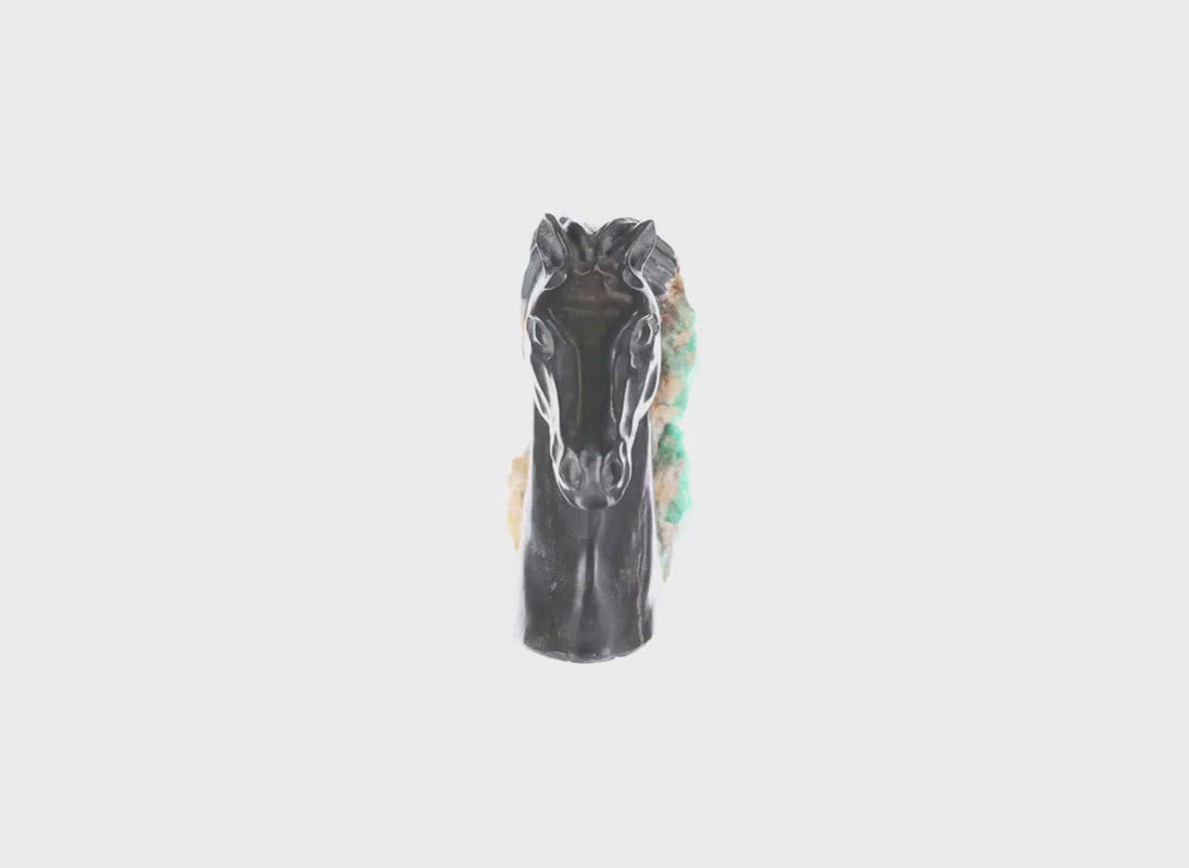 Colombian Emerald Horse Rough Crystal Sculpture