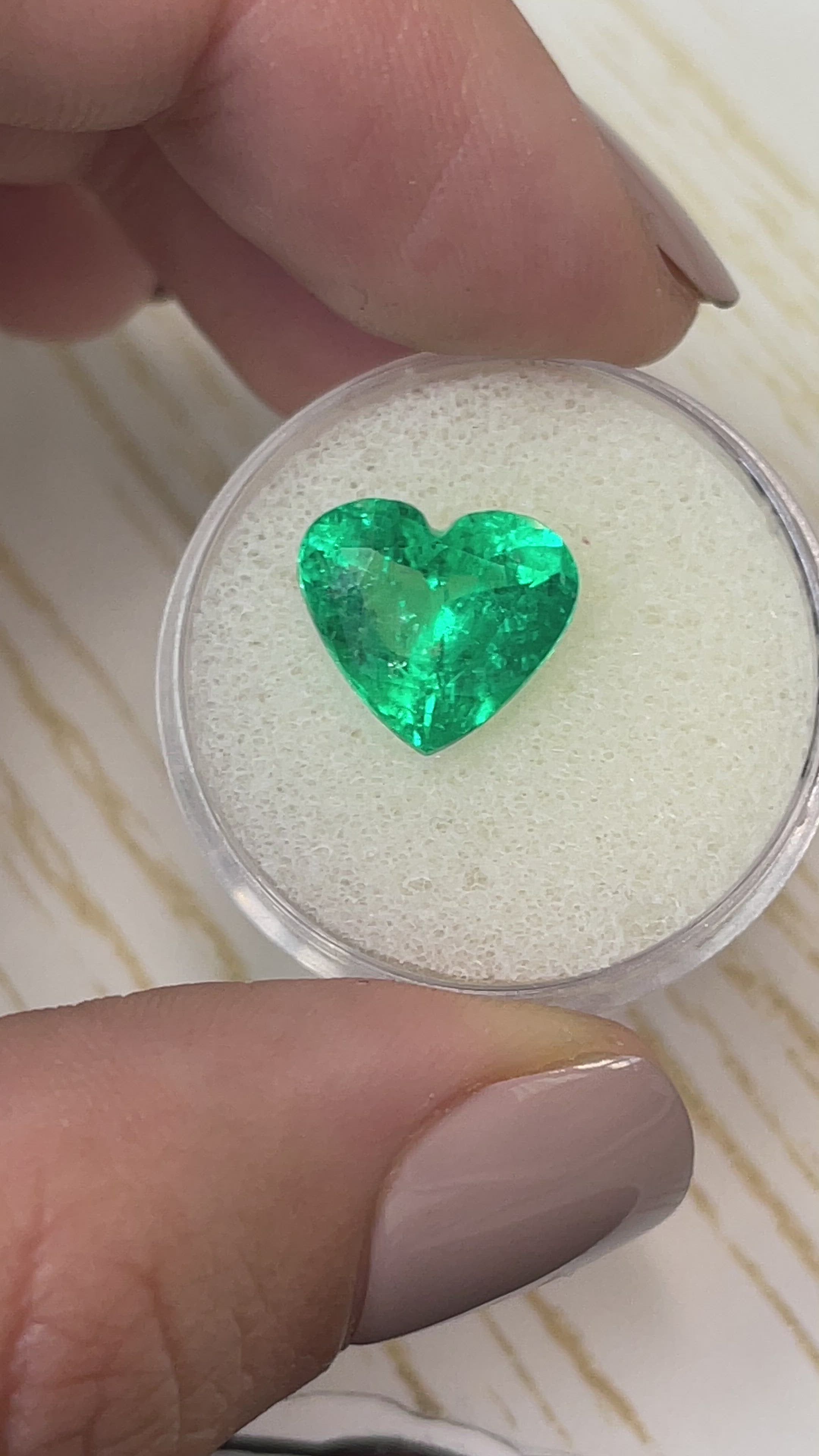 4.12 Carat Minor Oil Muzo Green Natural Loose Colombian Emerald-Heart Cut