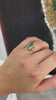 4.76ct 14K Bluish Green Elongated Emerald Bezel Stackable Solitaire Anniversary Engagement Ring