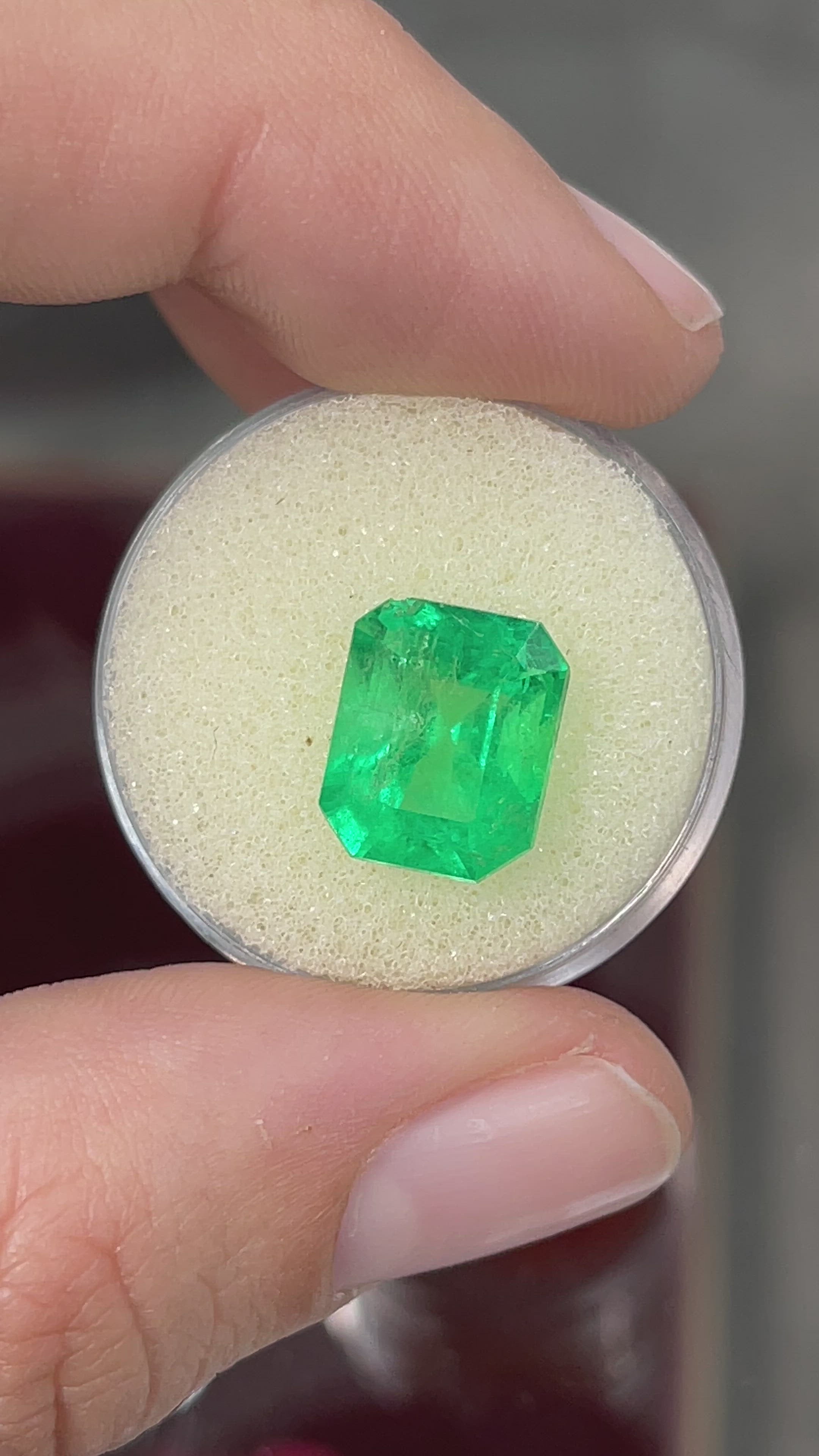 5.35 Carat 12x10 Natural Loose Colombian Emerald-Classic Emerald Cut