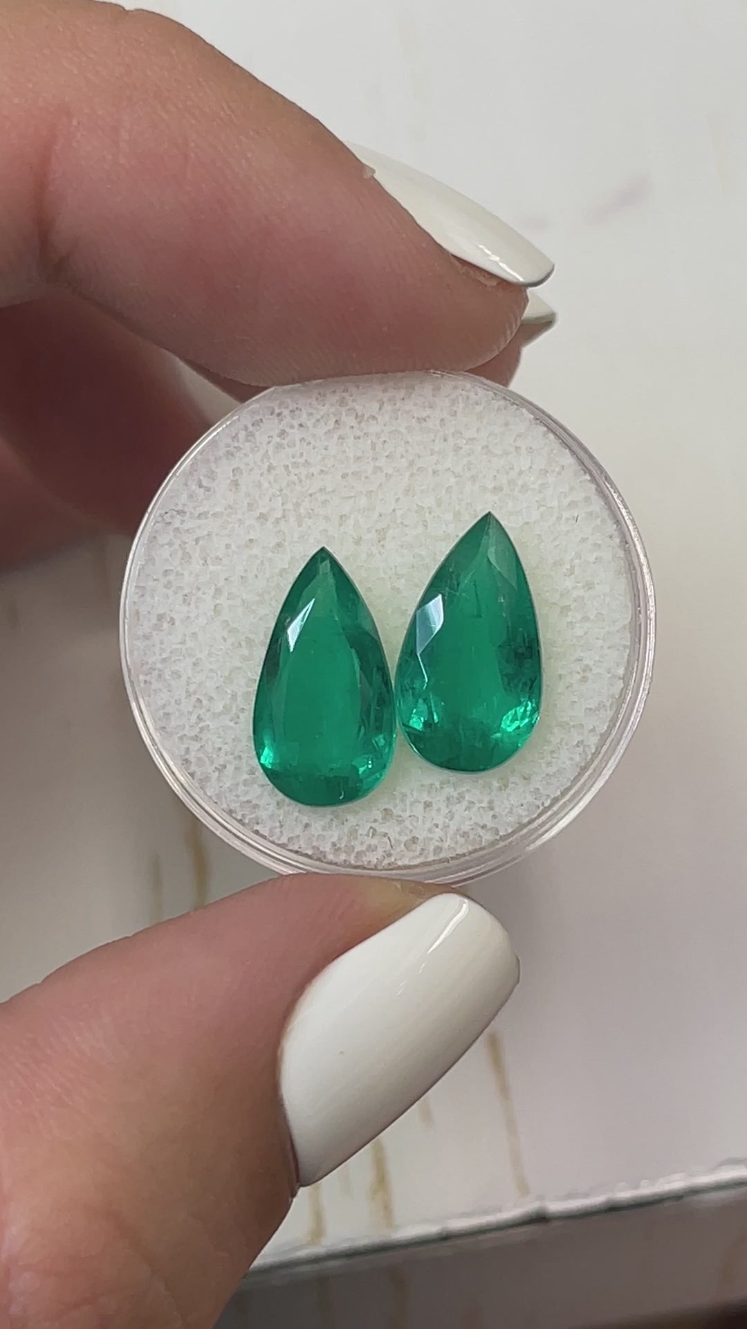 5.84tcw 14x8 AAA Certified Matching Loose Colombian Emeralds-Pear Cut