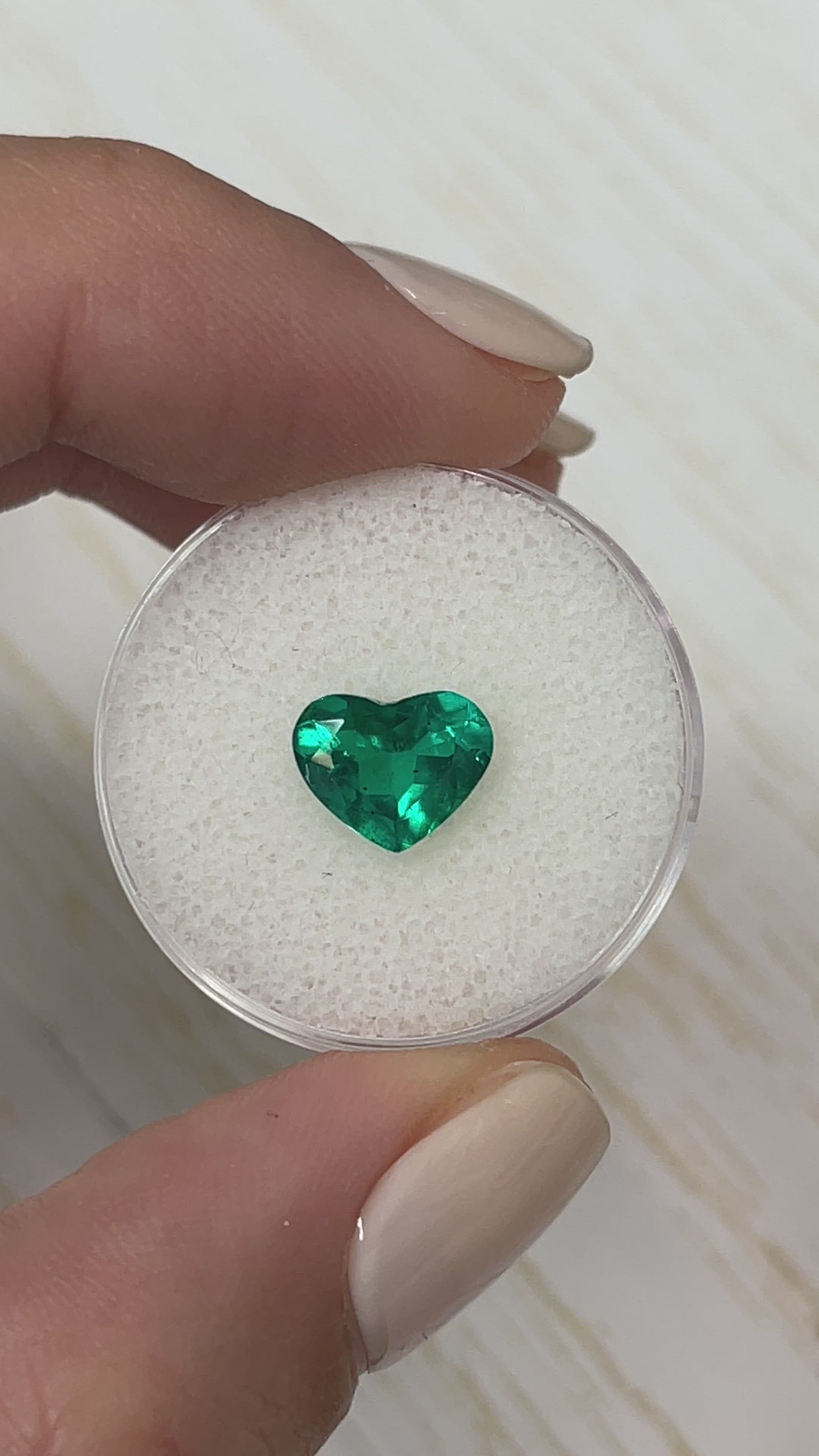 1.55 Carat Vivid Muzo Green Natural Loose Colombian Emerald-Heart Cut Ring