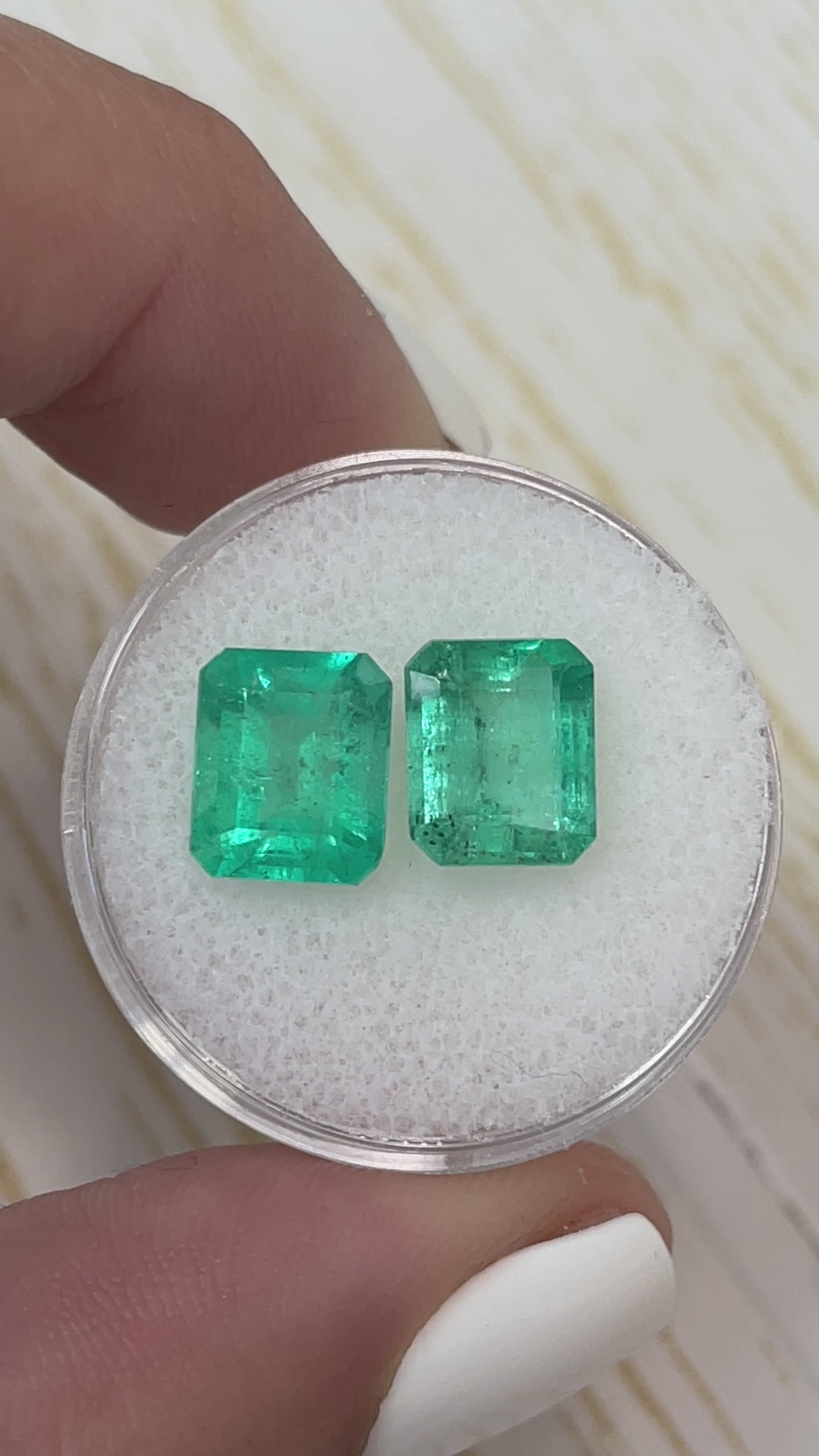 5.37tcw 9x8 Matching Loose Colombian Emeralds-Emerald Cut