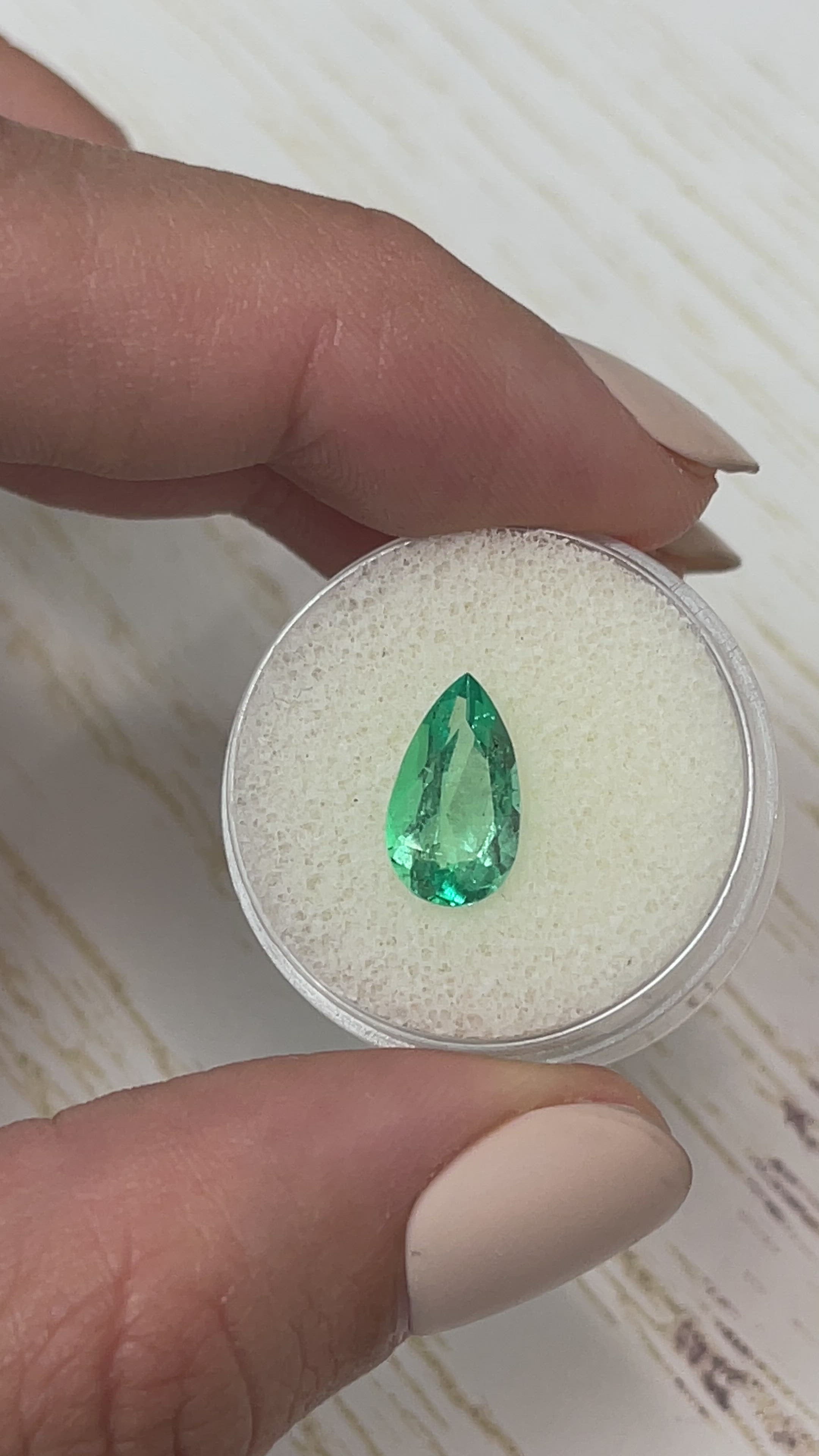 2.22 Carat Transparent Natural Loose Colombian Emerald-Pear Cut