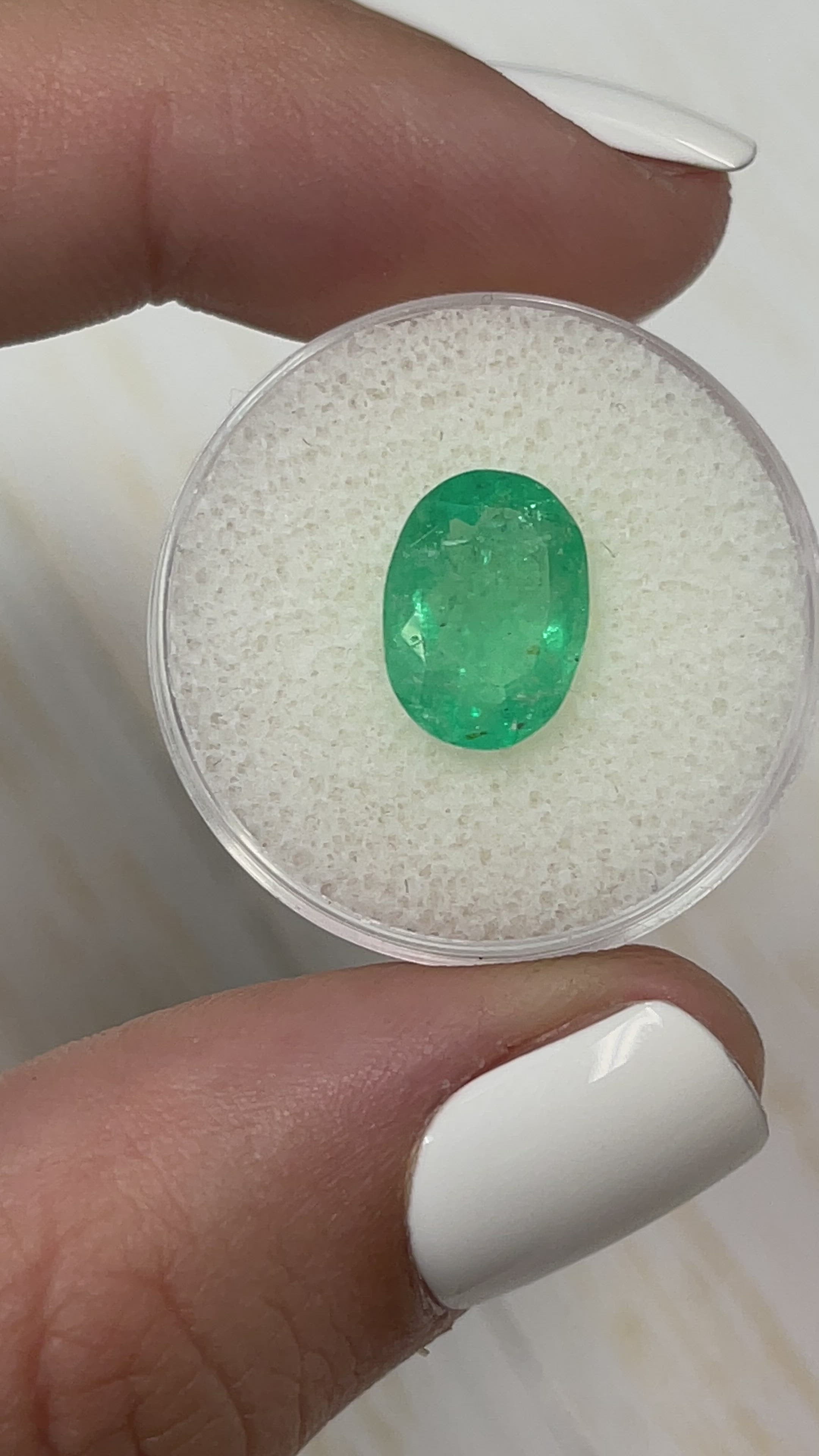 2.72 Carat Earthy Green Natural Loose Colombian Emerald-Oval Cut