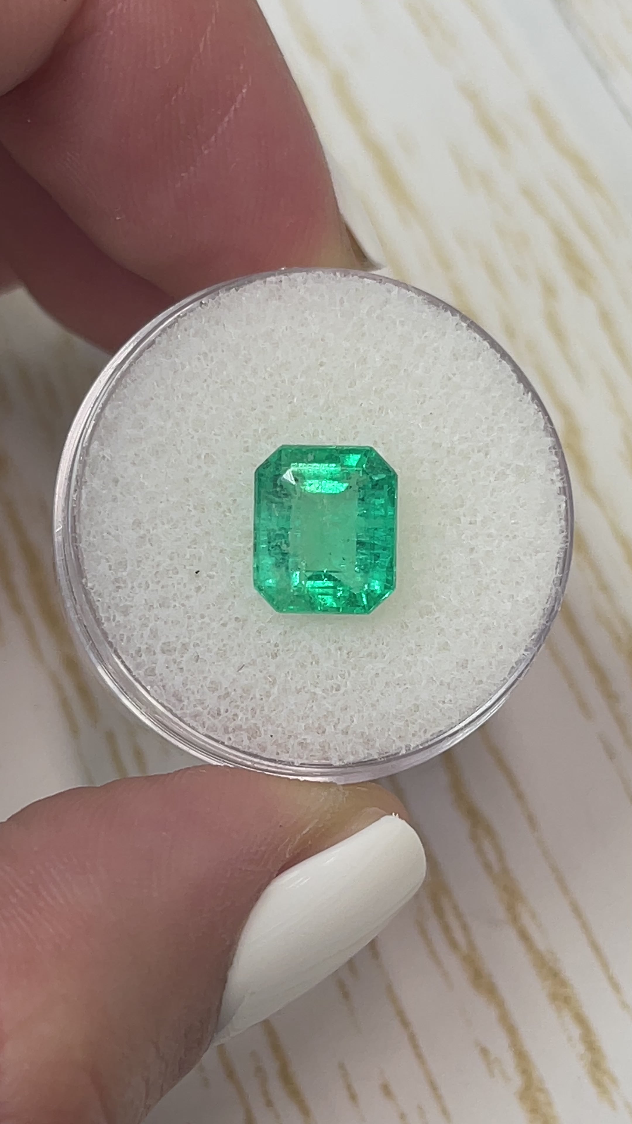 2.68 Carat 9x8 Chunky Natural Loose Colombian Emerald- Emerald Cut