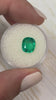 3.15 Carat Certified Vivid Bluish Green Natural Loose Colombian Emerald-Elongated Cushion Cut