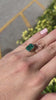 4.45ct 14K Natural Vertical Emerald Bezel Solitaire Split Shank Gold Anniversary Engagement Ring