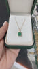 1.80tcw 14K Natural Princess Asscher Cut Emerald & Diamond Halo Gold Pendant Necklace