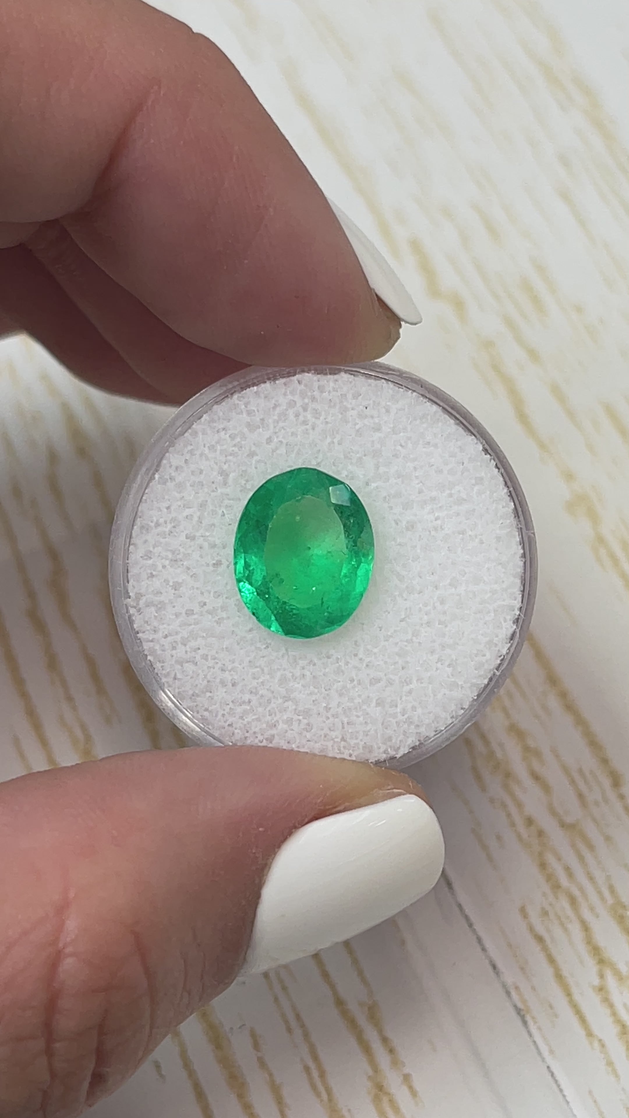 3.70 Carat 12x10 Vibrant Electric Green Natural Loose Colombian Emerald-Oval Cut