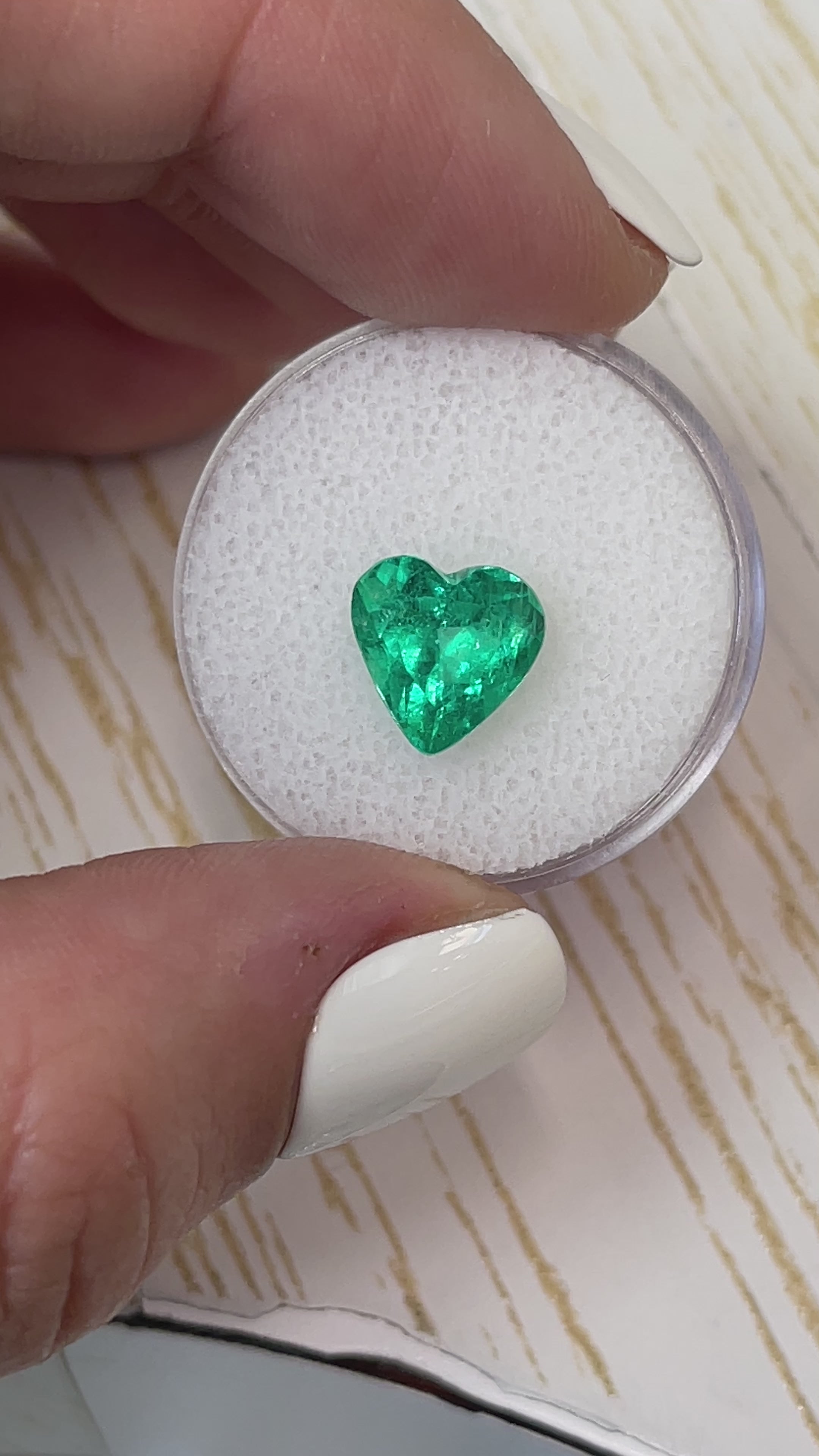 2.52 Carat Bluish Green Natural Loose Colombian Emerald-Heart Cut