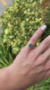 Dazzling Brilliance: 1.08tcw 14K Natural Dark Forest Green Emerald-Pear Cut & Pave Diamond Engagement 5 Prong Ring