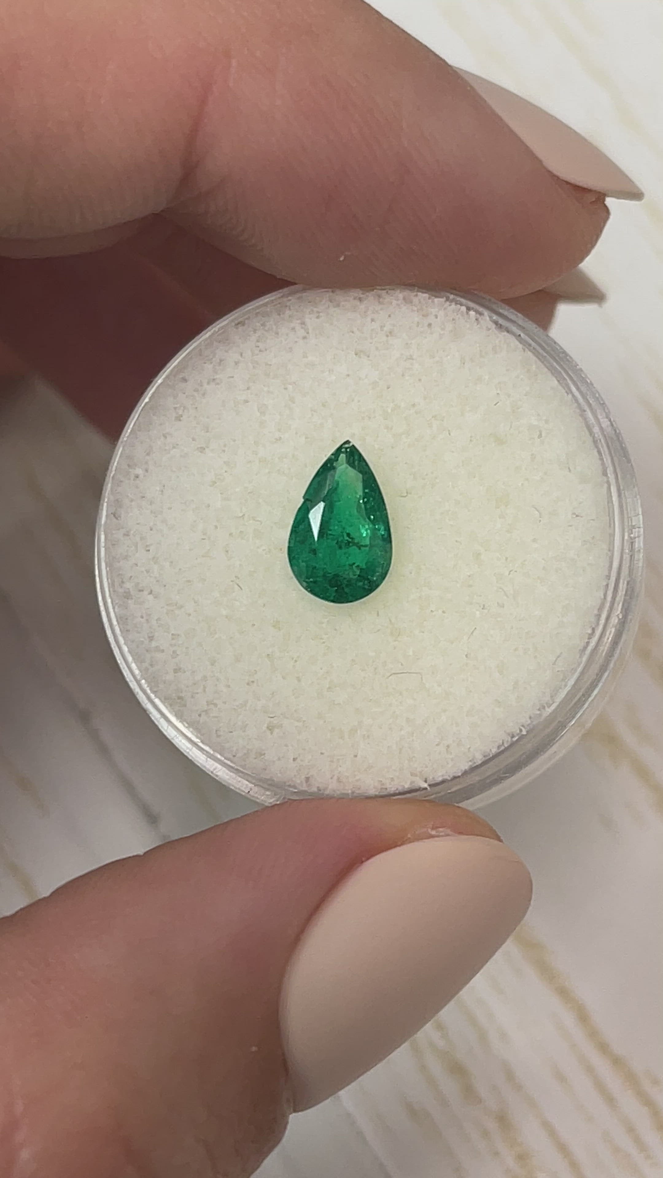 0.78 carat Dark Muzo Green Natural Loose Colombian Emerald-Pear Cut