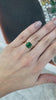 3.85ct 14K Modern Mossy Dark Green Emerald Asscher Cut Solitaire Four Prong Gold Engagement Ring