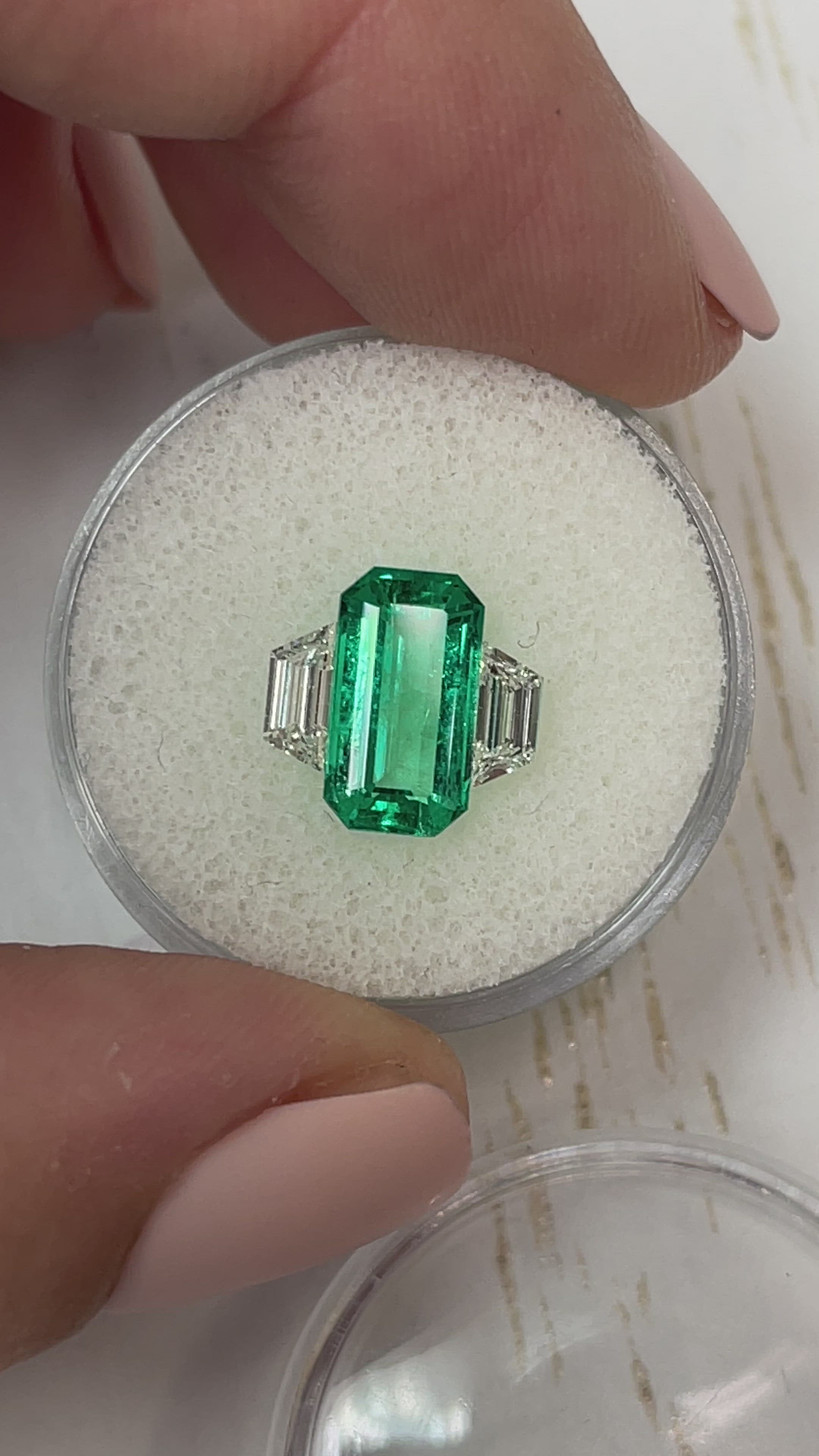 2.15 Carat 11x6 Luminous Elongated Emerald Cut with Clipped Corners