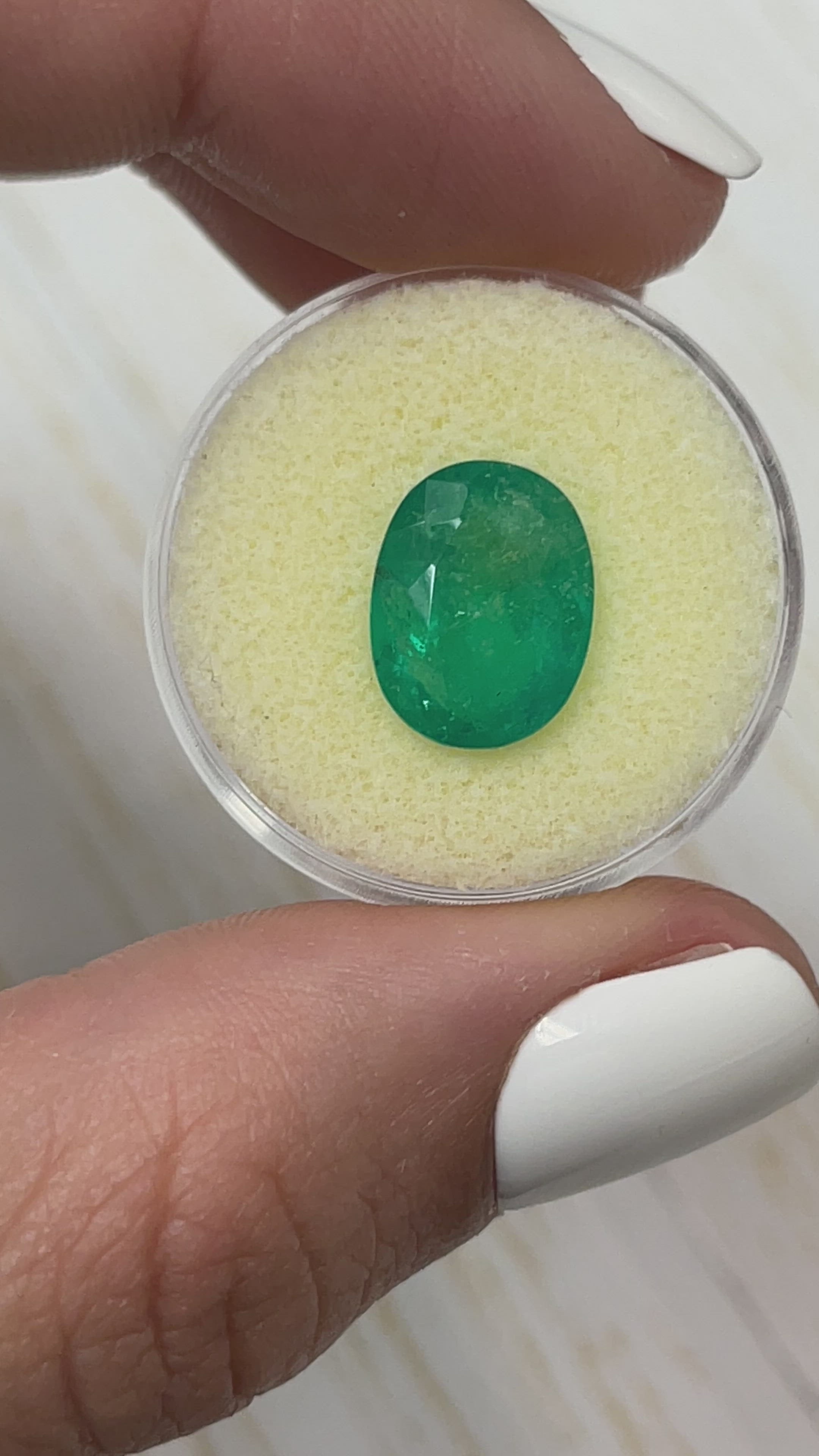 4.31 Carat Deep Medium Green Natural Loose Colombian Emerald-Oval Cut