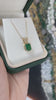 3.17tcw 14K Natural Dark Green Split Bail Pave Set Emerald & Diamond Accent Pendant Necklace