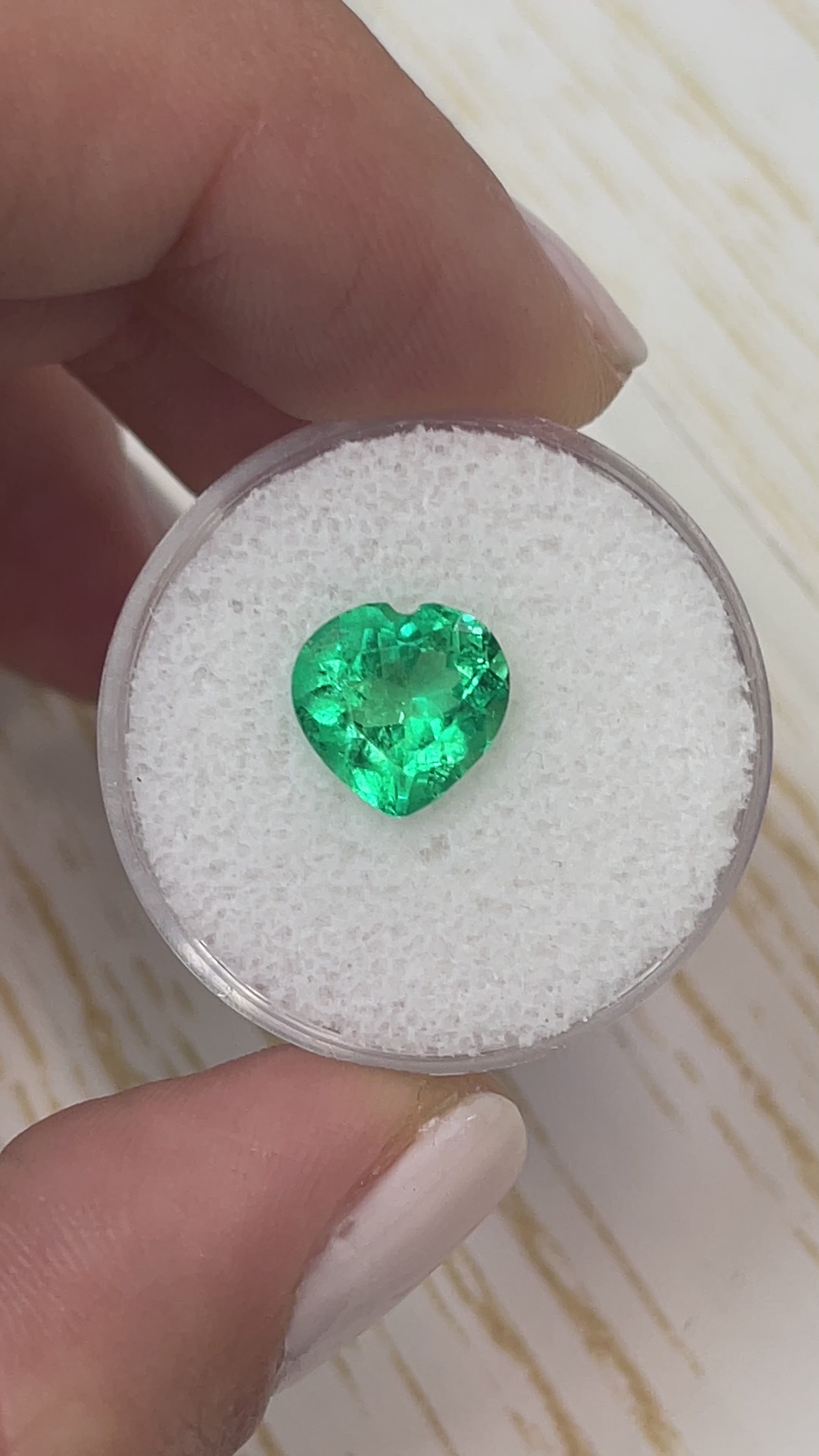 2.45 Carat 9x9 Yellowish Green Natural Loose Colombian Emerald-Heart Cut